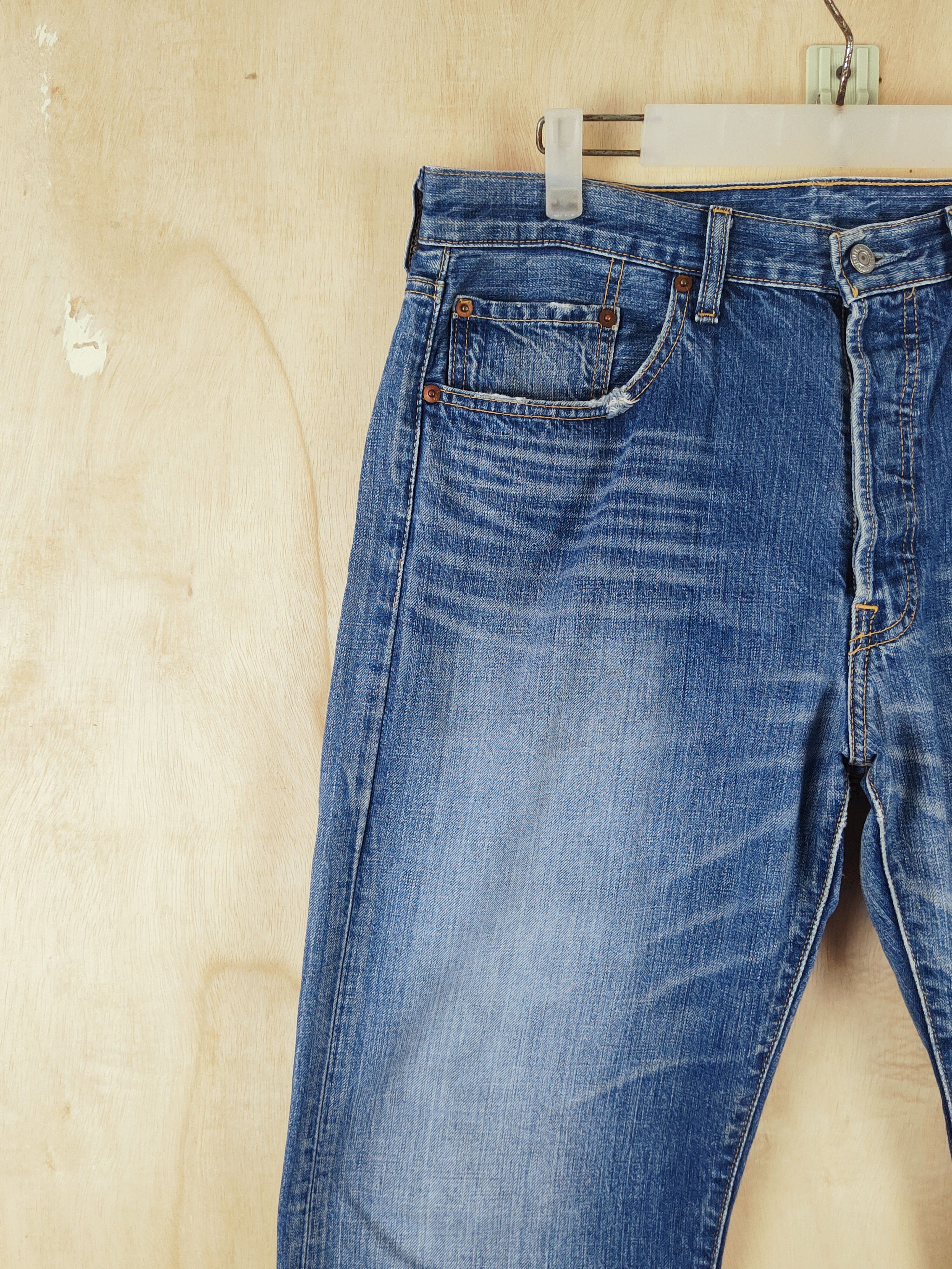 Levi's Levi's Blue Distressed Ripped Jeans #S2664 Size US 35 - 3 Thumbnail