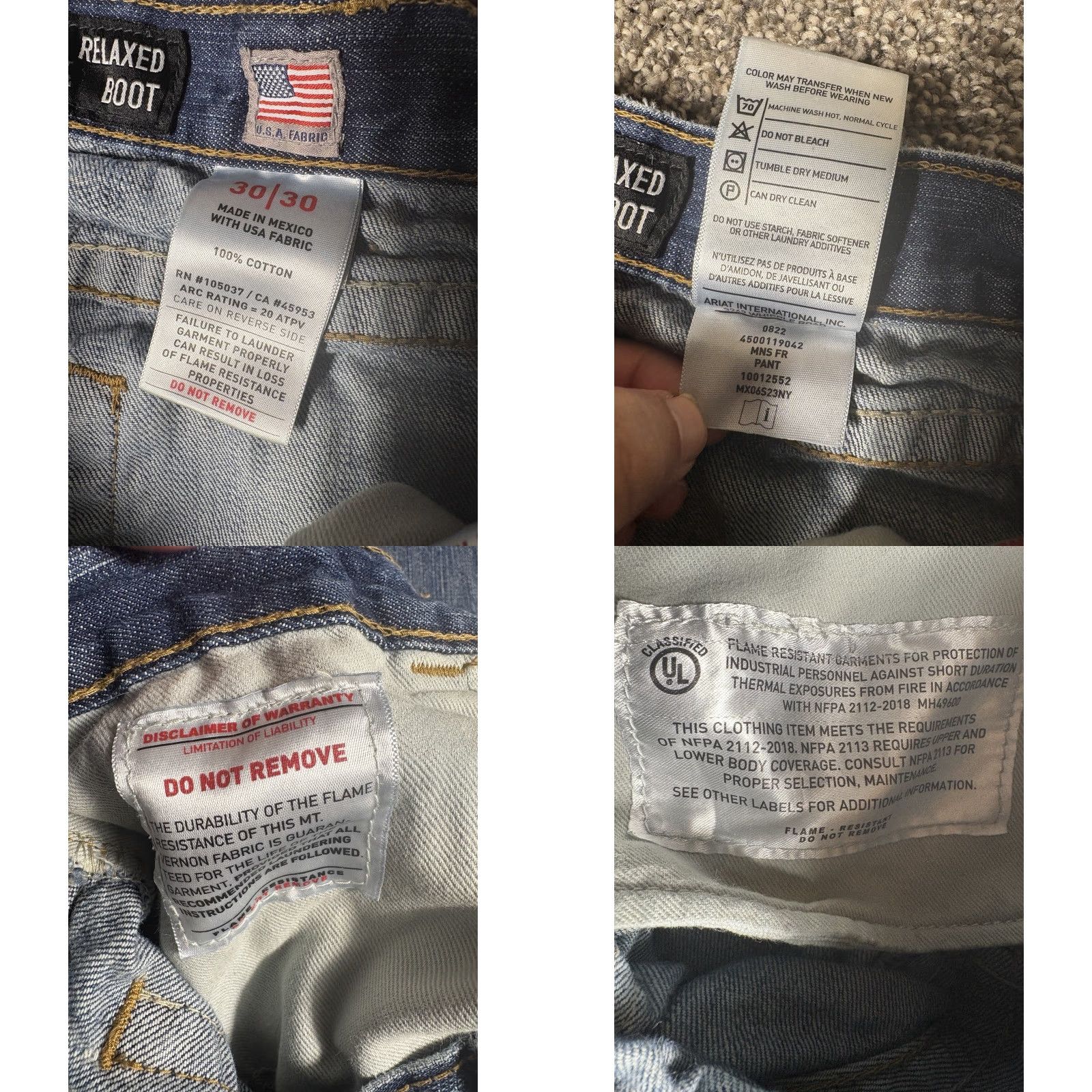 Ariat Ariat Jeans Mens 30x29 Blue Relaxed Boot Cut Distressed Western Denim M4 Size US 30 / EU 46 - 8 Thumbnail