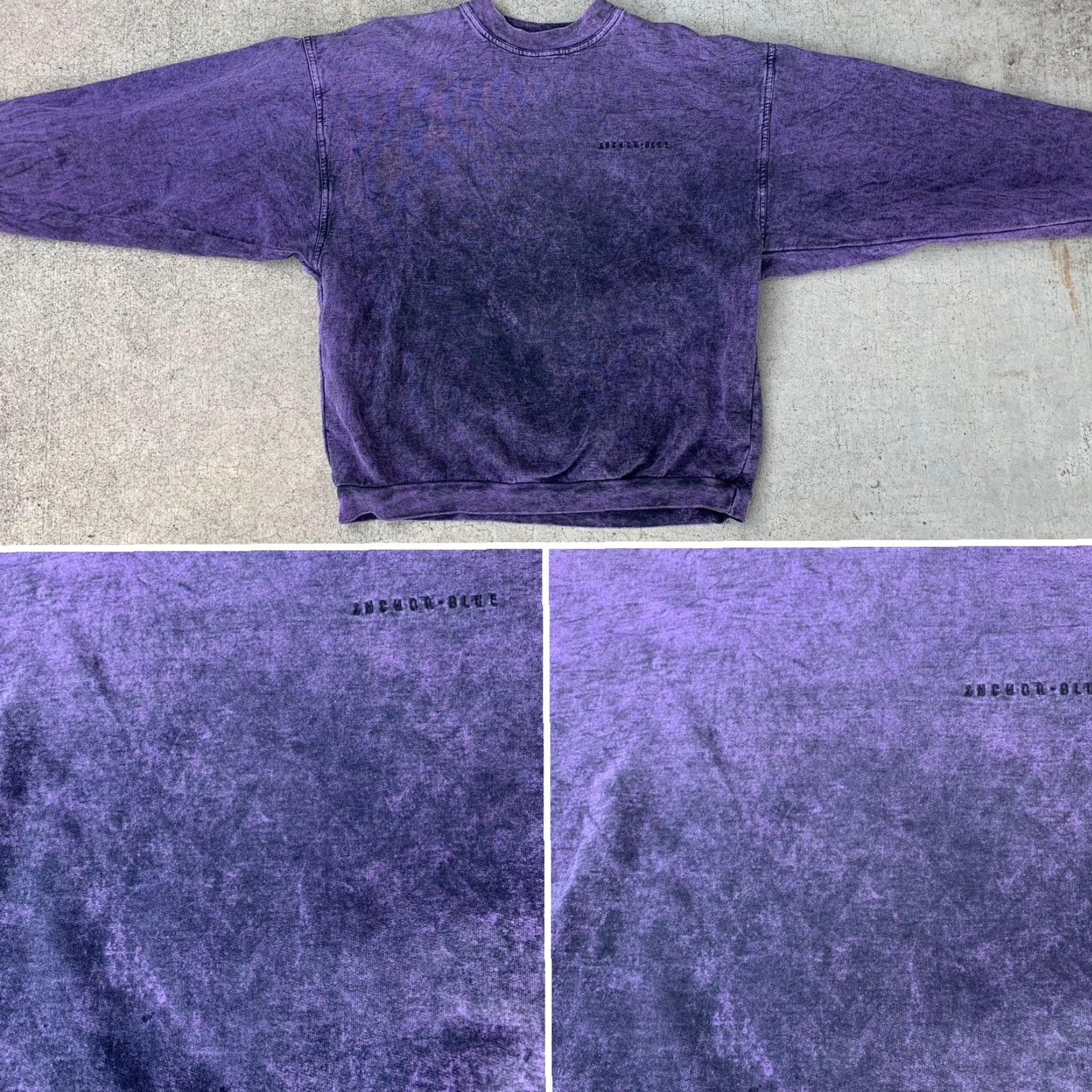 Anchor Blue VINTAGE Anchor Blue Sweatshirt Pullover 90s XL Purple Embroidered Men Long Sleeve Crew Neck Size US XL / EU 56 / 4 - 7 Thumbnail