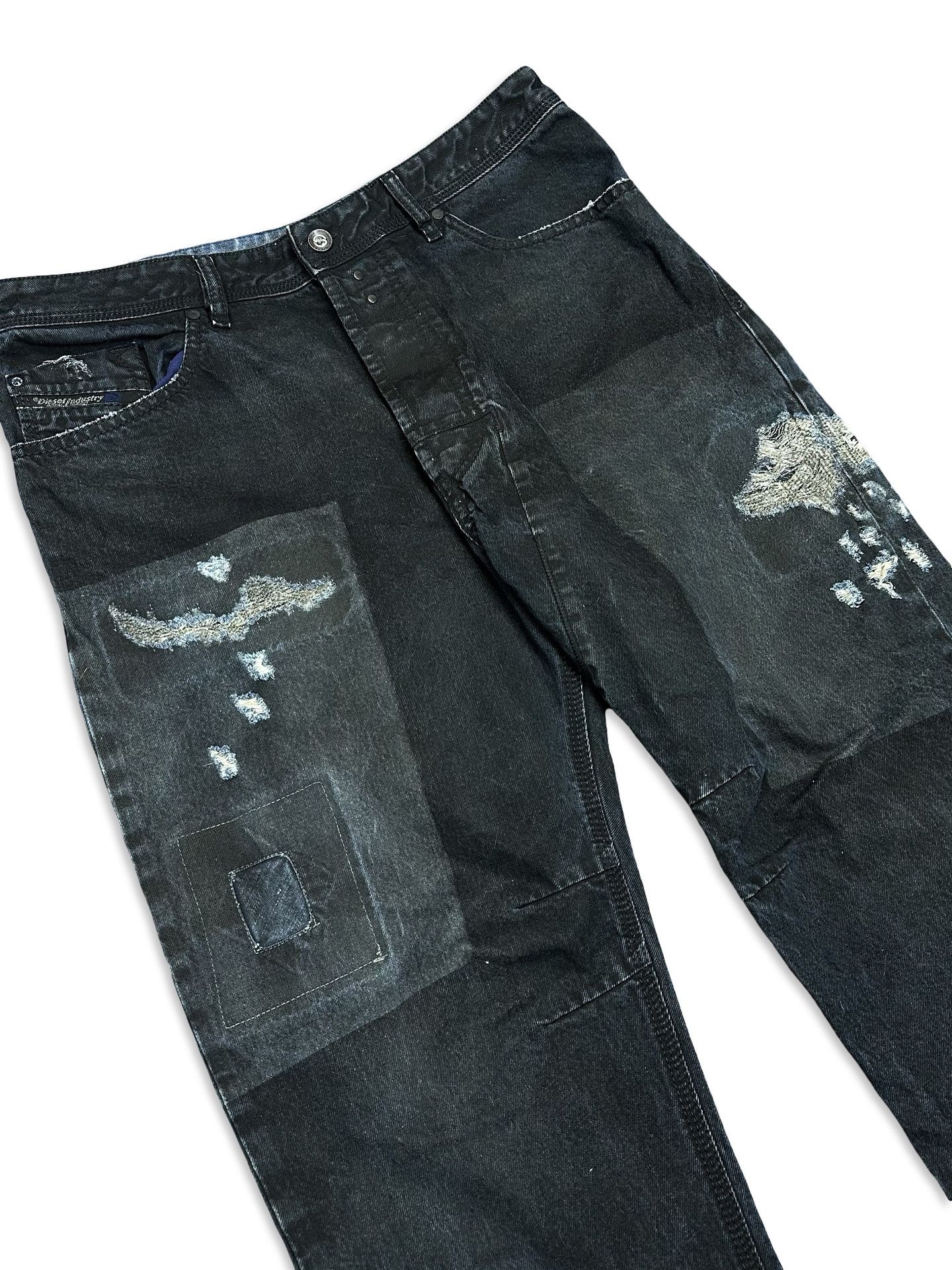 Diesel Narrot cropped distressed patch vintage denim jeans Size US 36 / EU 52 - 3 Thumbnail