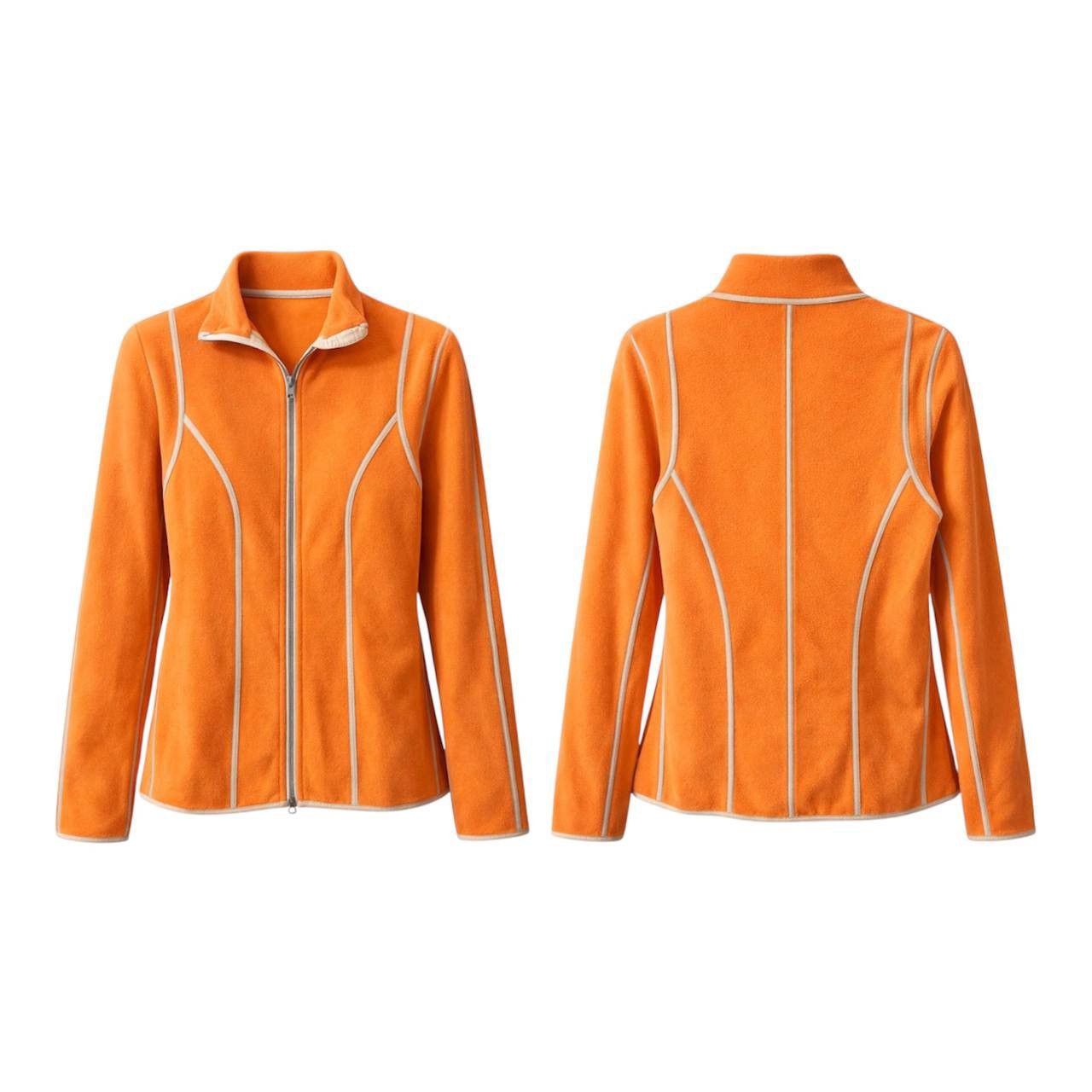 Frauenschuh FRAUENSCHUH WOMEN ORANGE FLEECE ACTIVE ZIP LONG SLEEVE SZ L Size L / US 10 / IT 46 - 2 Thumbnail