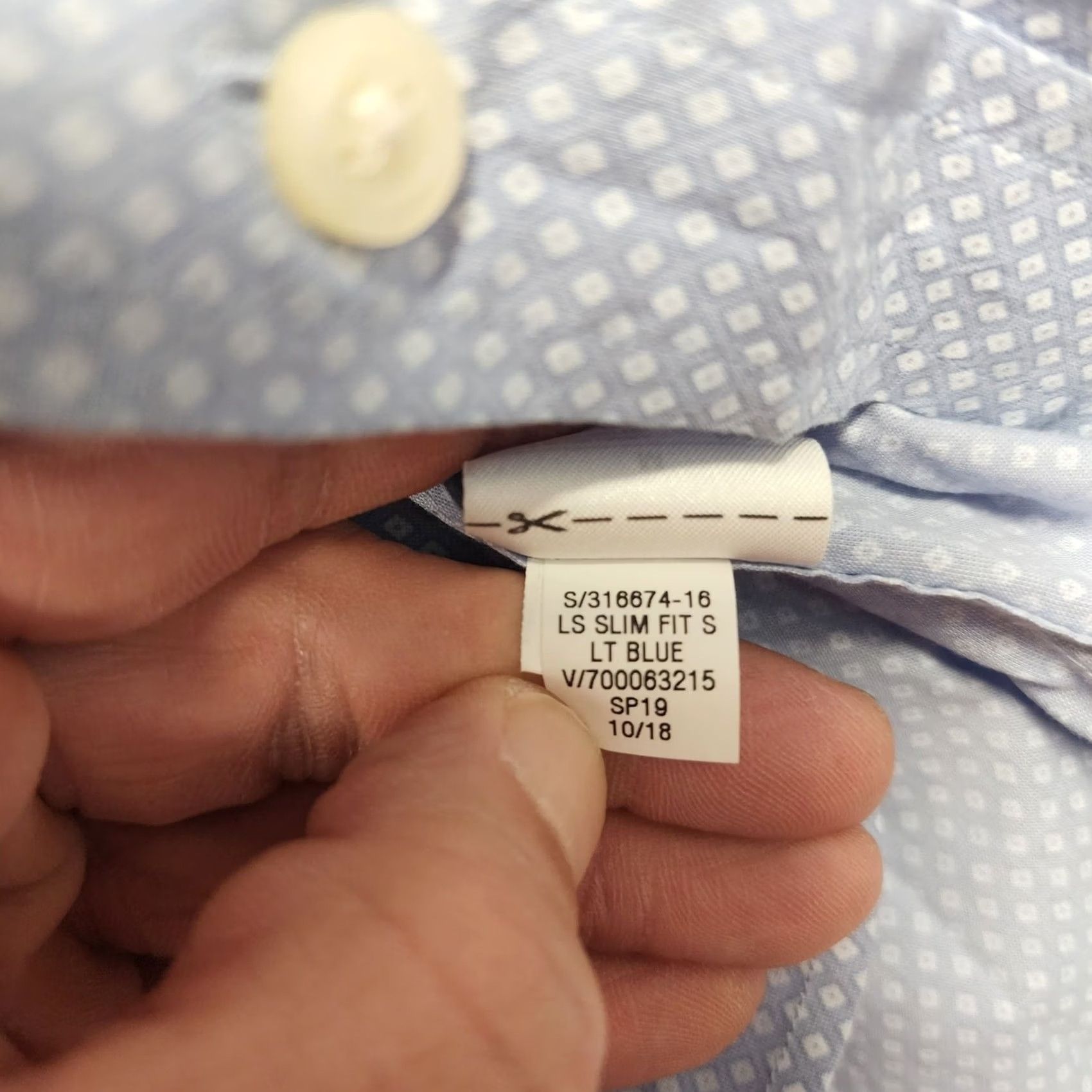 Banana Republic Banana Republic Shirt Mens Medium Slim Fit Blue Geometric Soft Wash Stretch Size US M / EU 48-50 / 2 - 7 Thumbnail