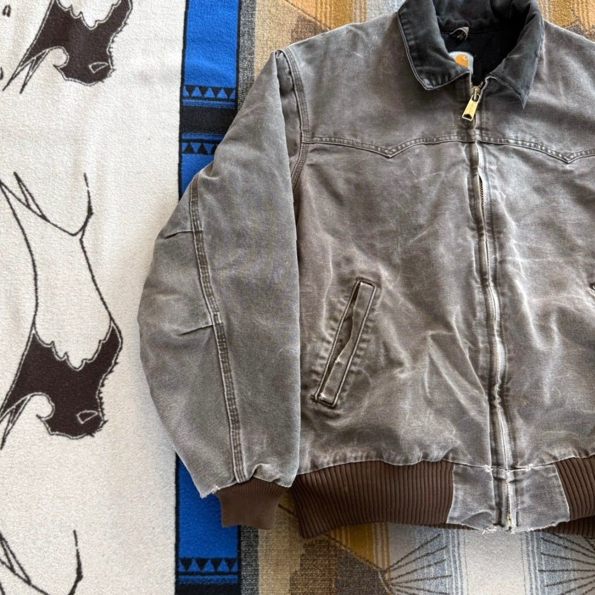 Carhartt VINTAGE Carhartt Santa Fe Quilt Lined Jacket XL Gray 90s Western Workwear Bomber Mens Size US XL / EU 56 / 4 - 7 Thumbnail