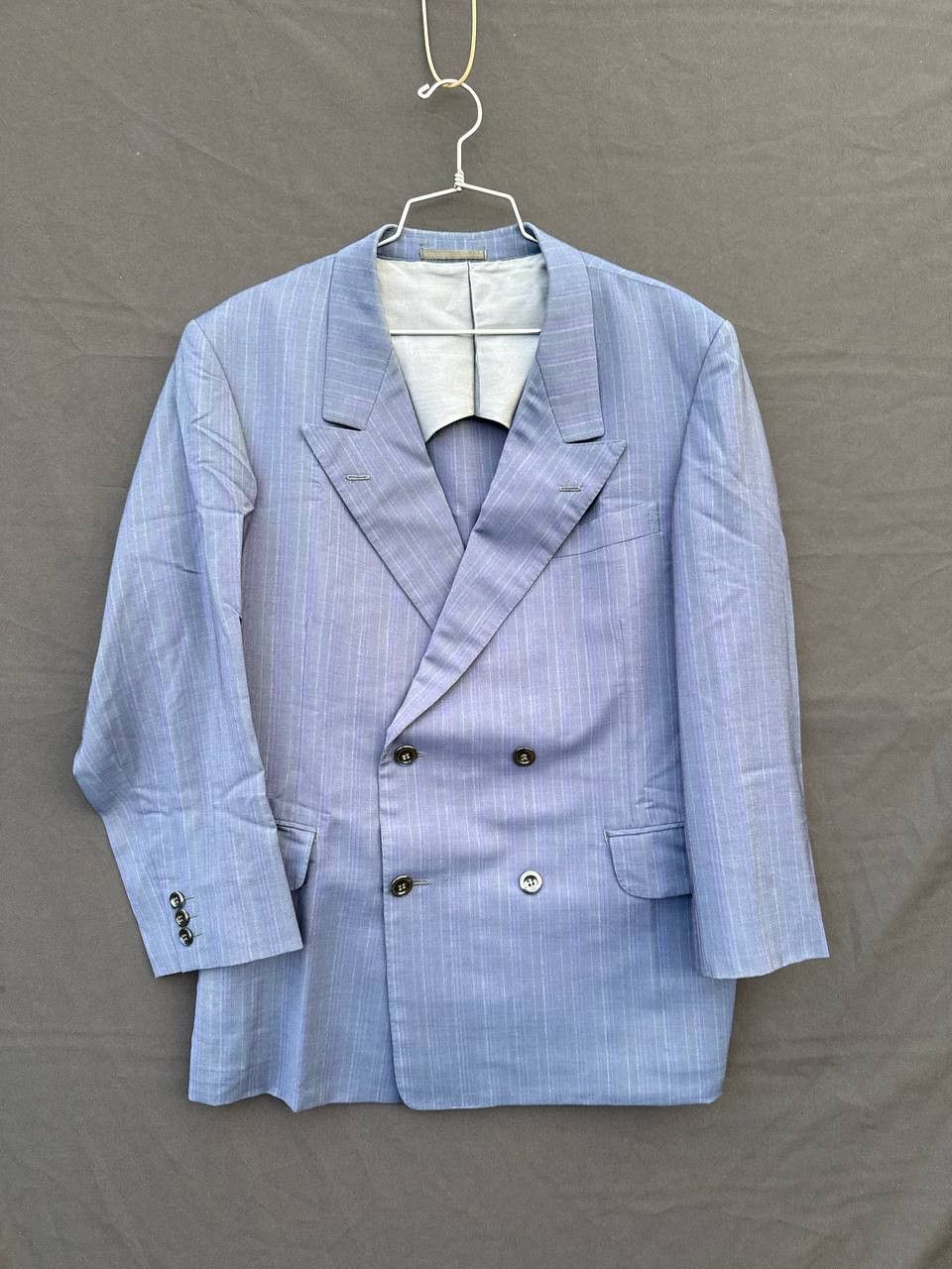 Other Vintage Double Breasted Light Blue Pinstripe Suit Size US L / EU 52-54 / 3 - 4 Thumbnail