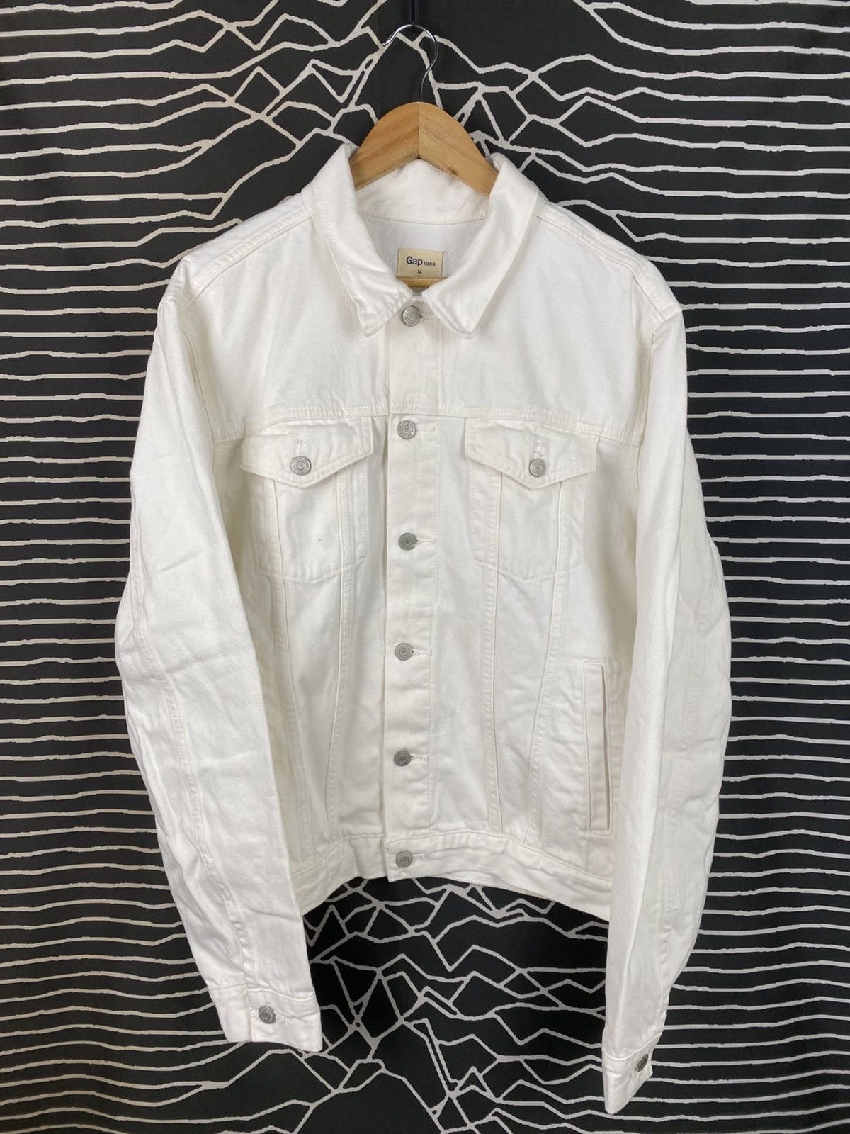 Gap Gap 1969 Premium White Denim Trucker Jacket Size US XL / EU 56 / 4 - 1 Thumbnail