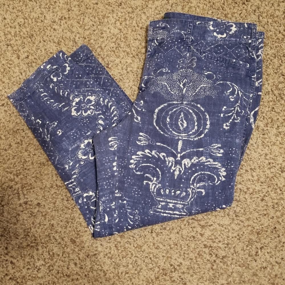 Polo Ralph Lauren LRL Ralph Lauren Blue Patterned Jeans Size 10 Size 32" / US 10 / IT 46 - 1 Thumbnail