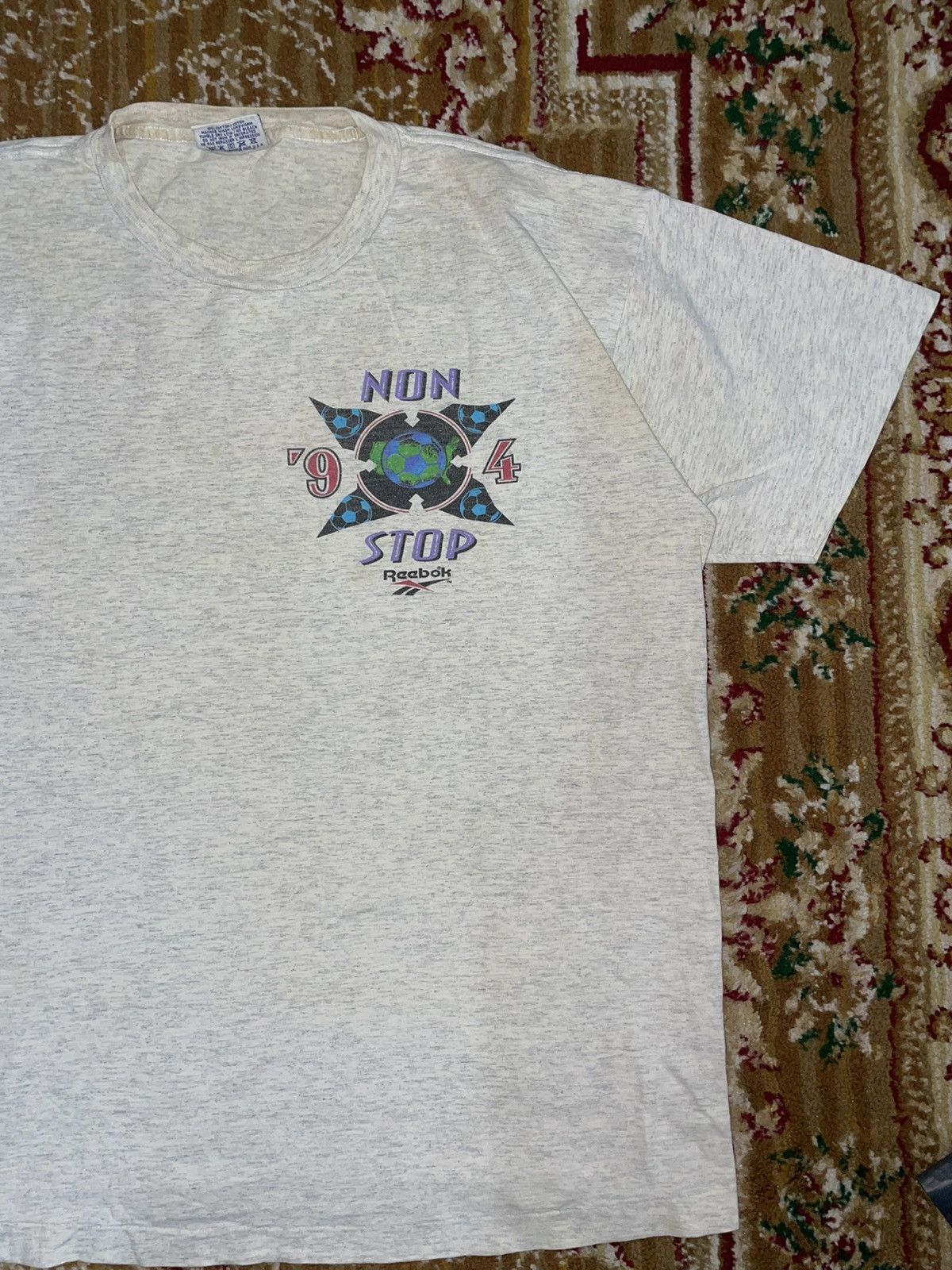 Reebok Vintage soccer Non stop 1994 Spell-out backhit Size US XL / EU 56 / 4 - 2 Thumbnail