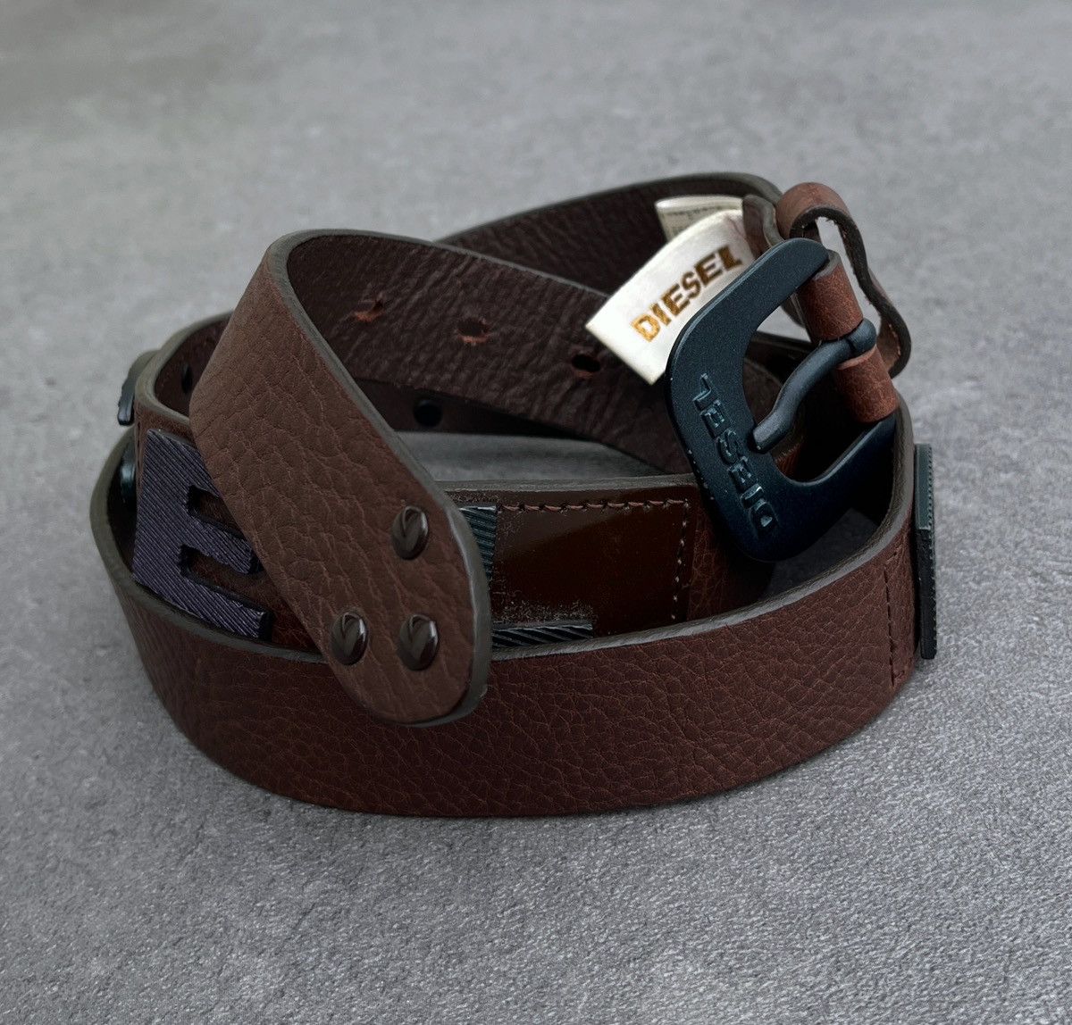 Diesel 🔥Rare Vintage 2000’s DIESEL Big logo Leather Belt Size ONE SIZE - 2 Thumbnail