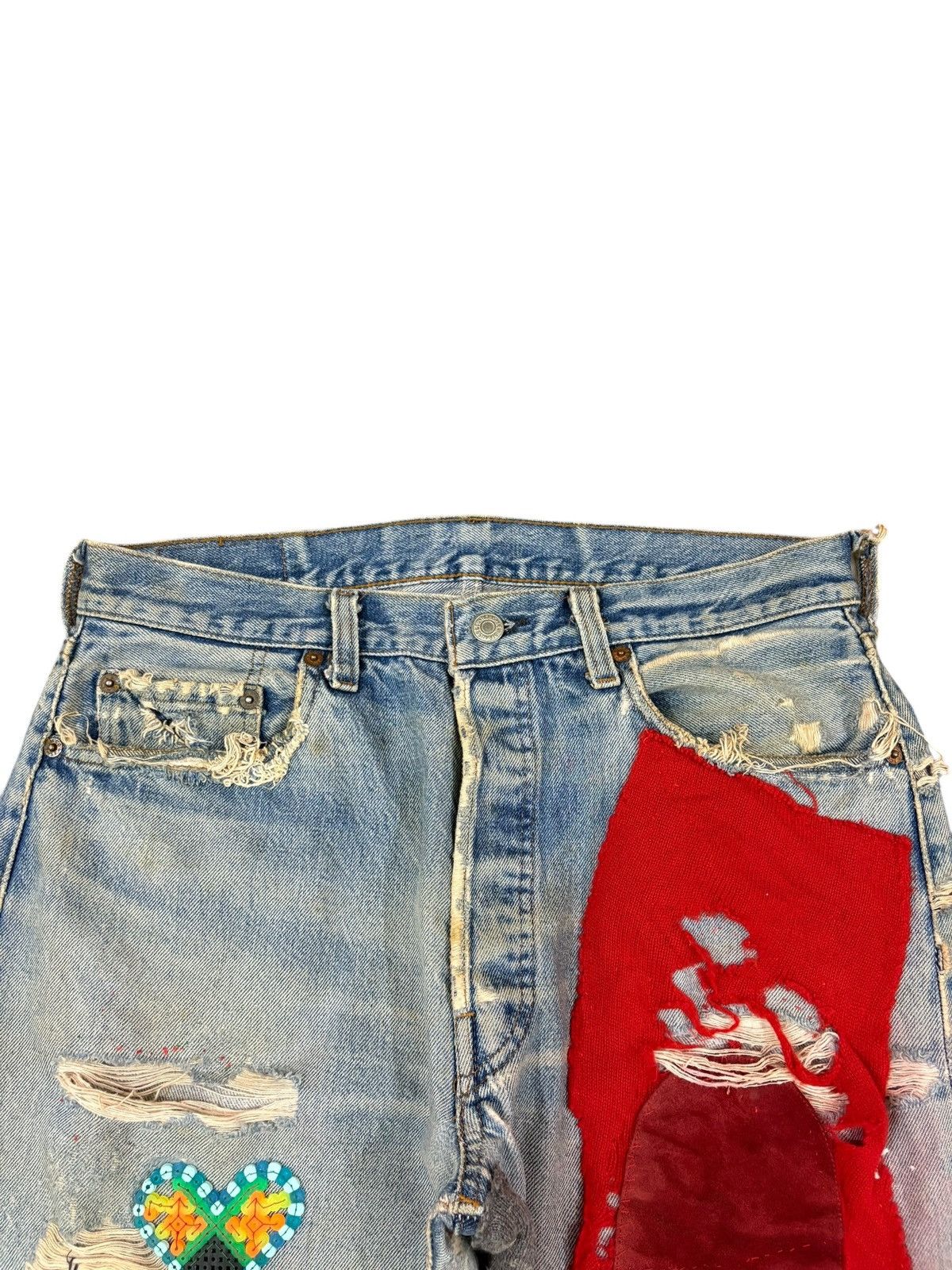 Levi's Vintage 70s Levis 501 Selvedge Hippie Baggy Jeans Button 524 Size US 33 - 4 Thumbnail