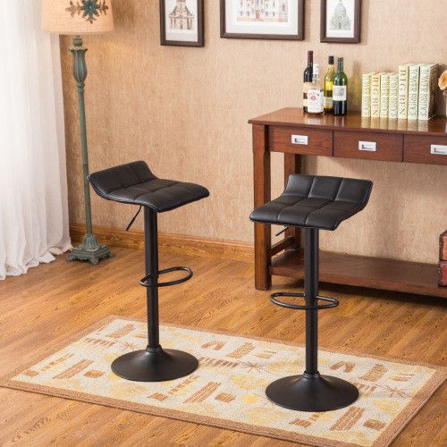 Designer × Homemade Belham Swivel Black Bonded Leather Adjustable Bar Stool, Set Size US L / EU 52-54 / 3 - 6 Thumbnail