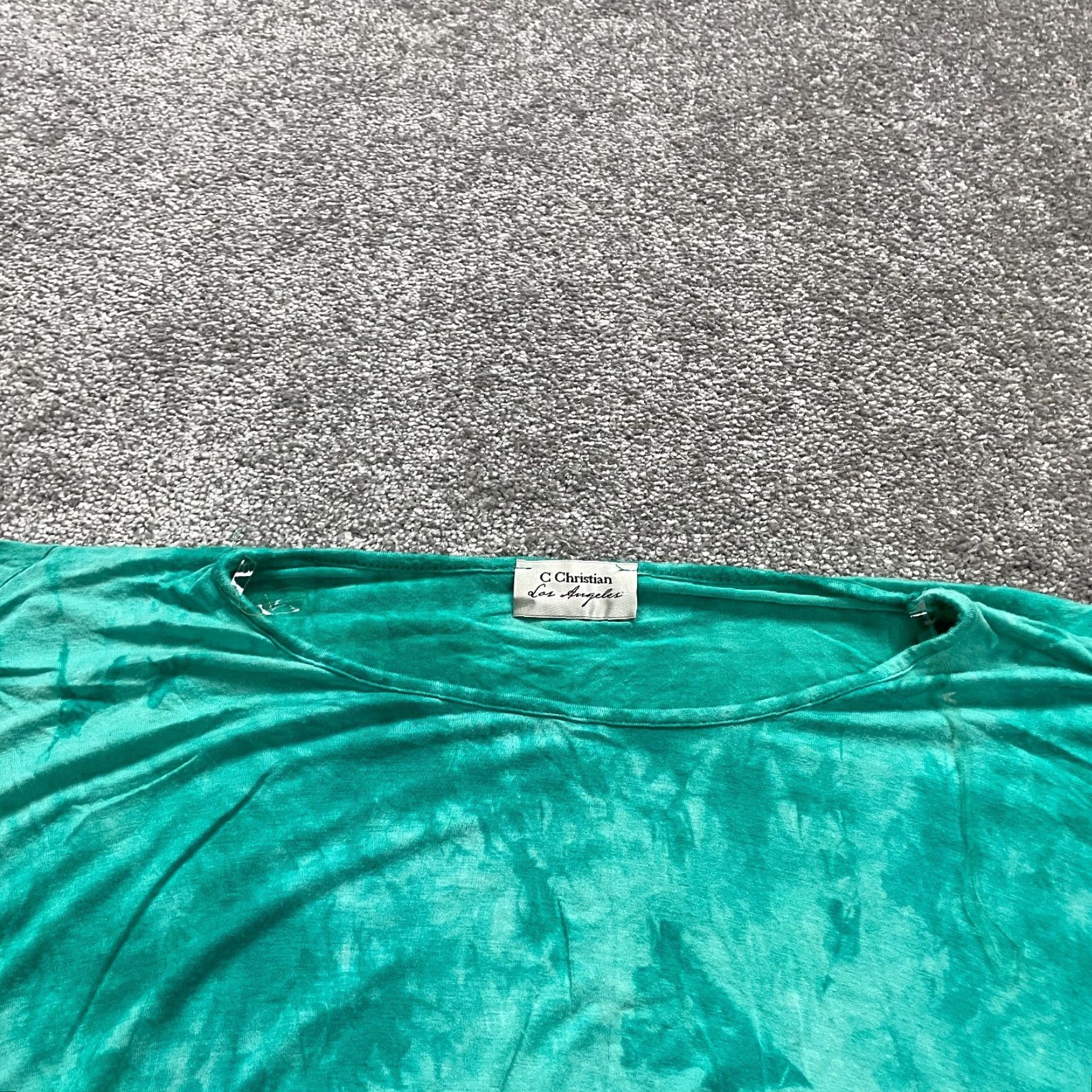 Vintage C Christian Blouse Womens Small Green Sleeveless Round Neck Tie-Dye Knit Rayon Spandex Casual Top Womens Size S / US 4 / IT 40 - 3 Thumbnail
