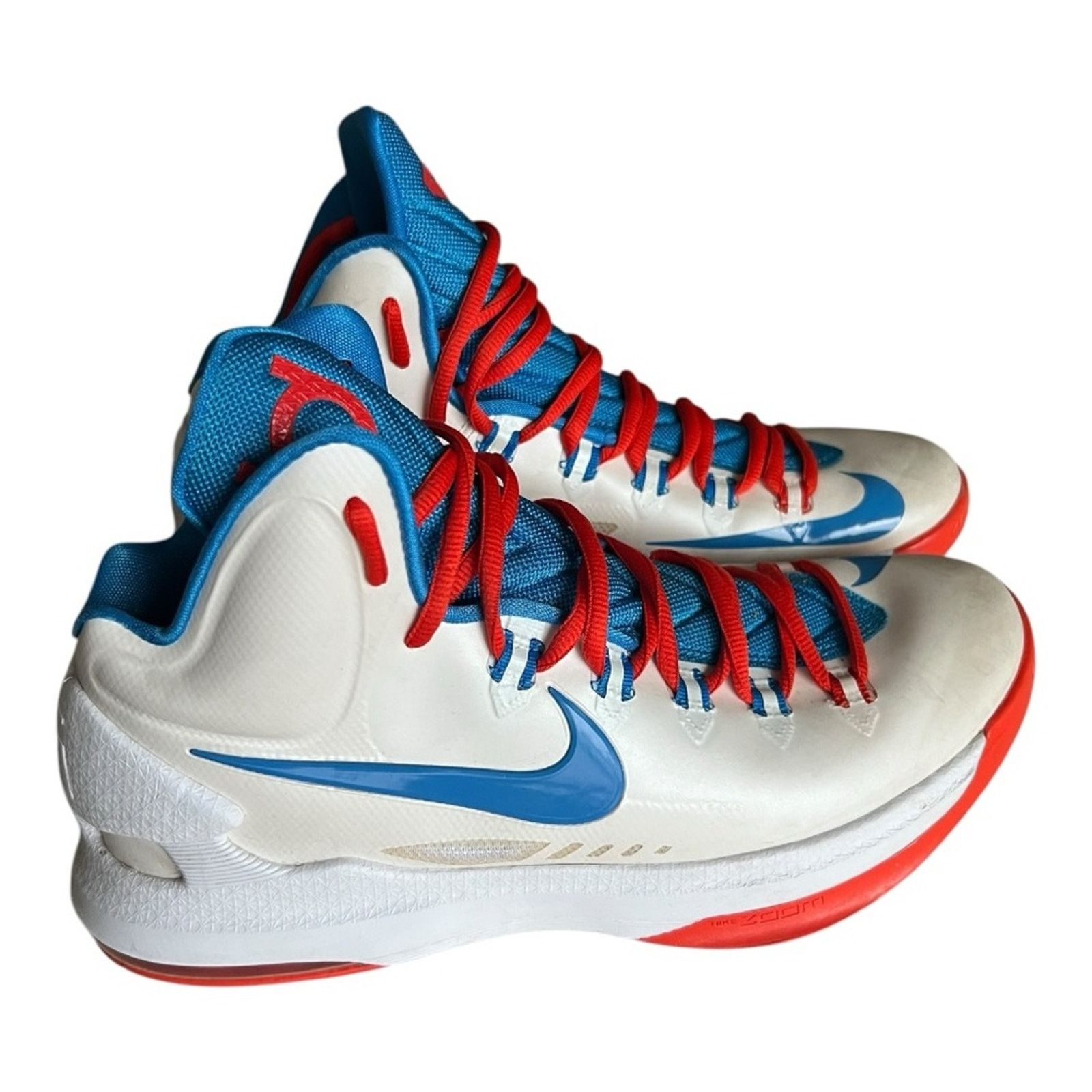 Nike Nike KD 5 Home 2012 554988-100 Sneakers White Blue Size 9 Size US 9 / EU 42 - 1 Thumbnail