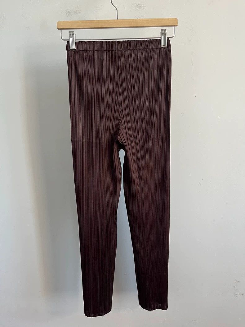 Issey Miyake issey miyake size：3 Brown pleated trousers 2506-Nextarrow Size US 26 / EU 42 - 2 Thumbnail