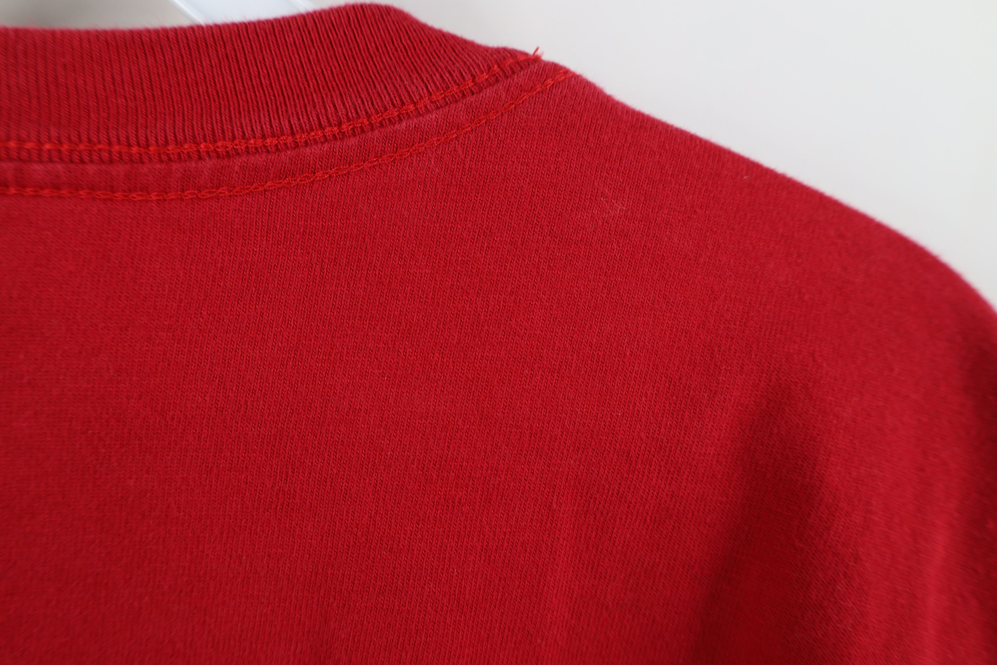 Vintage Vintage 90s Streetwear Blank Heavyweight Cotton T-Shirt Red Size US XXL / EU 58 / 5 - 10 Thumbnail