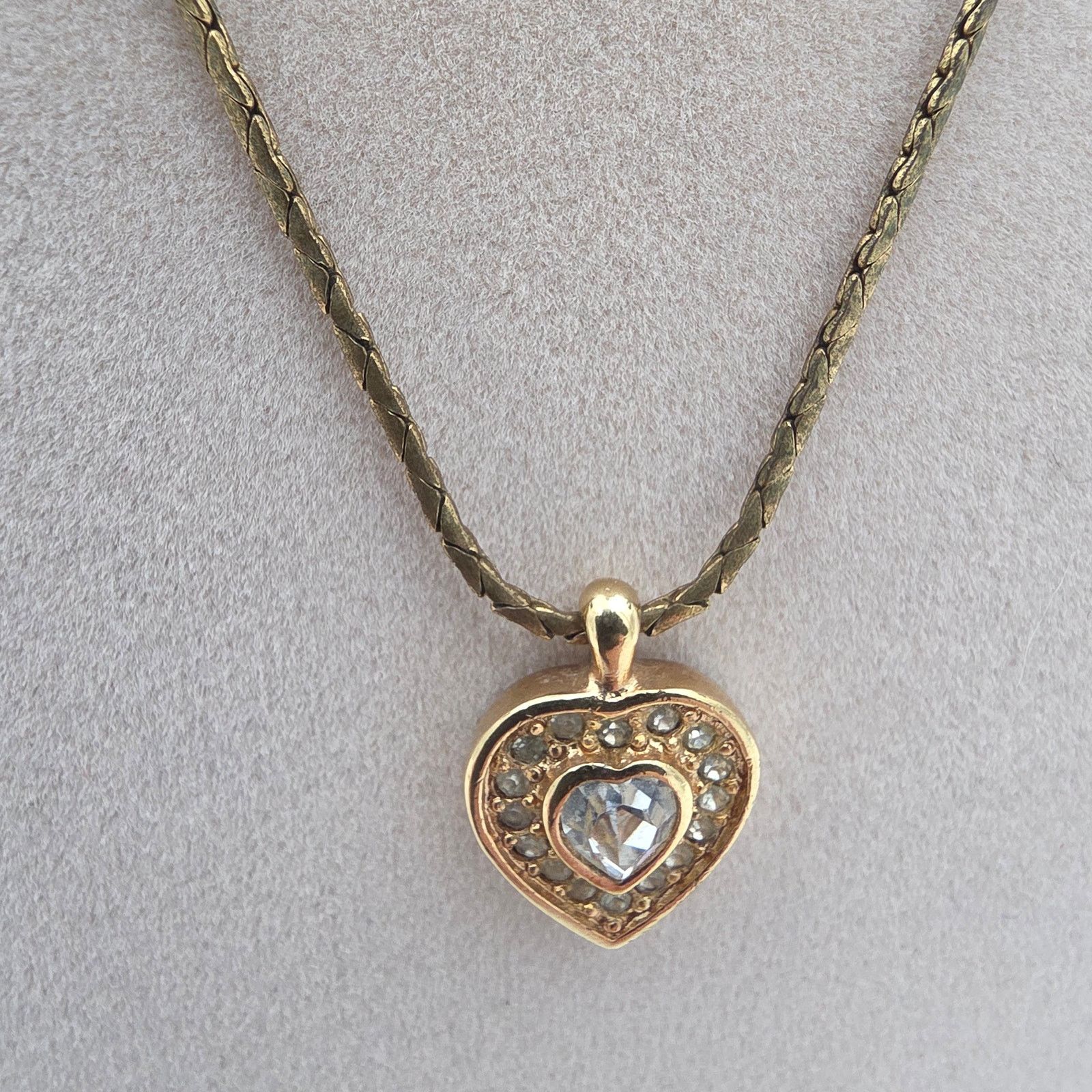 Christian Dior Monsieur Christian Dior Gold-Tone Heart Pendant Necklace Size ONE SIZE - 1 Thumbnail