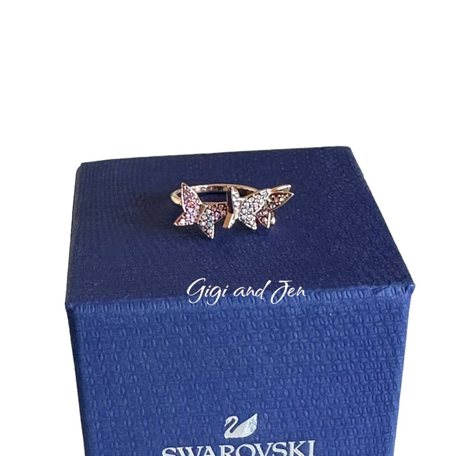 Swarovski Swarovski Lilia ring Set (3), Butterfly, Rose gold-tone 7 Size ONE SIZE - 7 Thumbnail