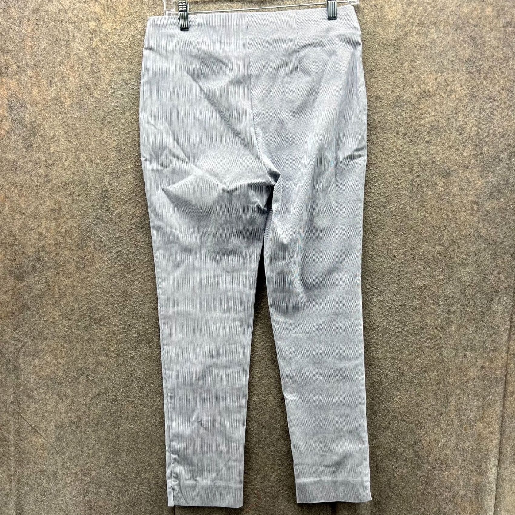 Vintage Chico'S Dress Womens 00 Blue Pants White Stripes Ankle Slimming Rayon Nylon Size 24" / US 00 / IT 34 - 5 Thumbnail