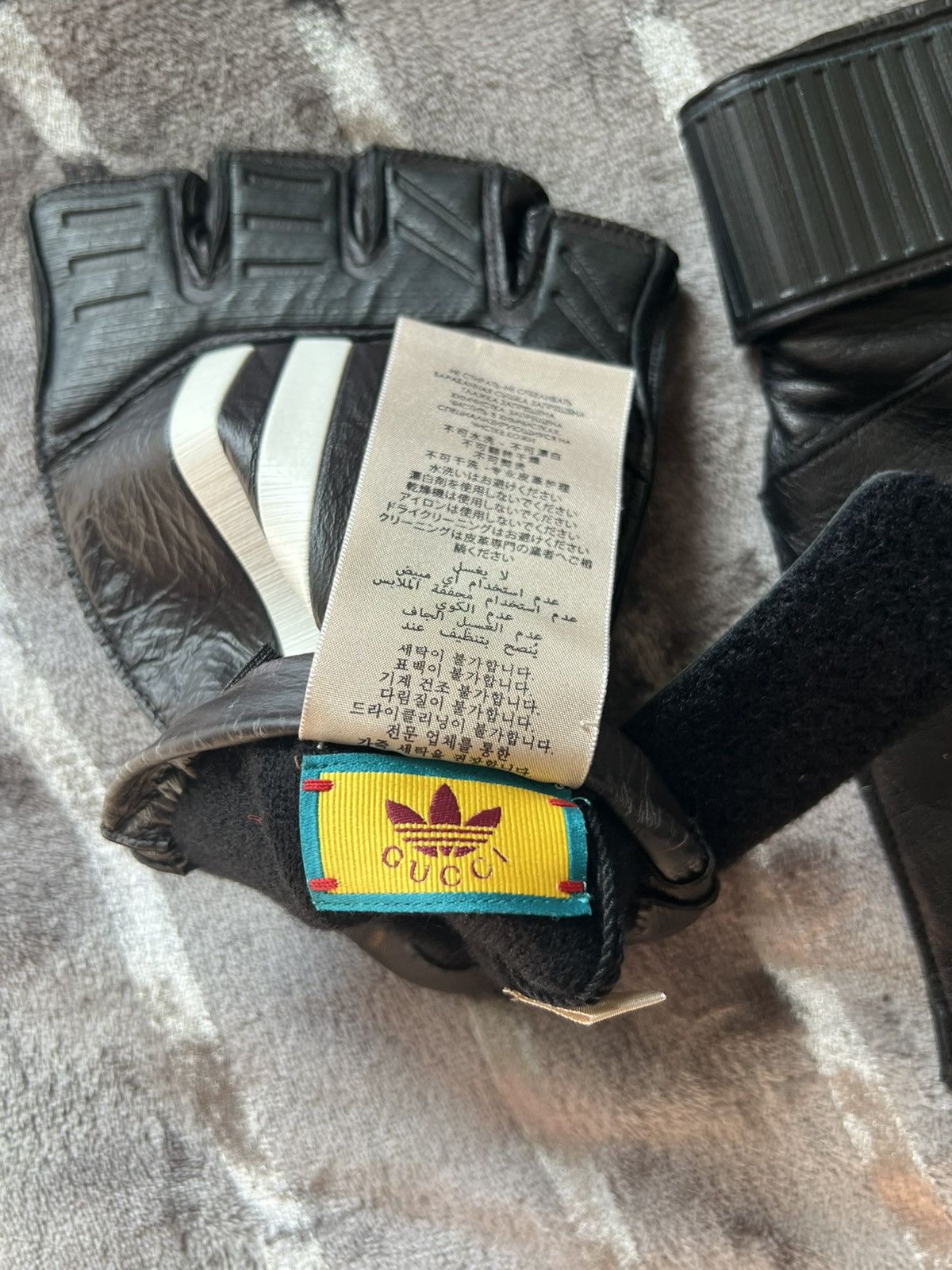 Adidas × Gucci Gucci x Adidas Black Leather Gloves Size ONE SIZE - 5 Thumbnail