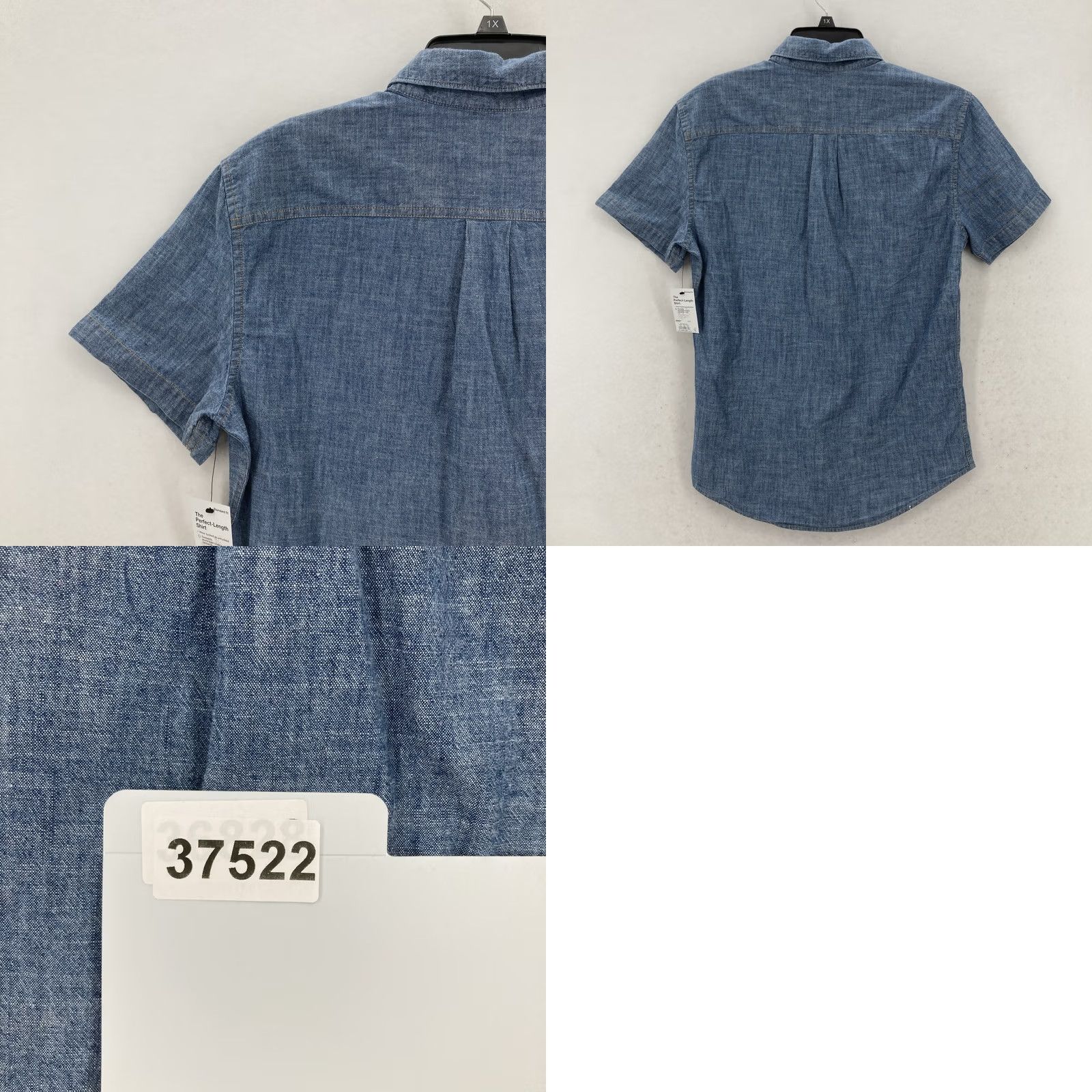 Denime Sonoma Shirt Mens Small Blue Chambray Denim Short Sleeve Button Up Standard Fit Size US S / EU 44-46 / 1 - 9 Thumbnail
