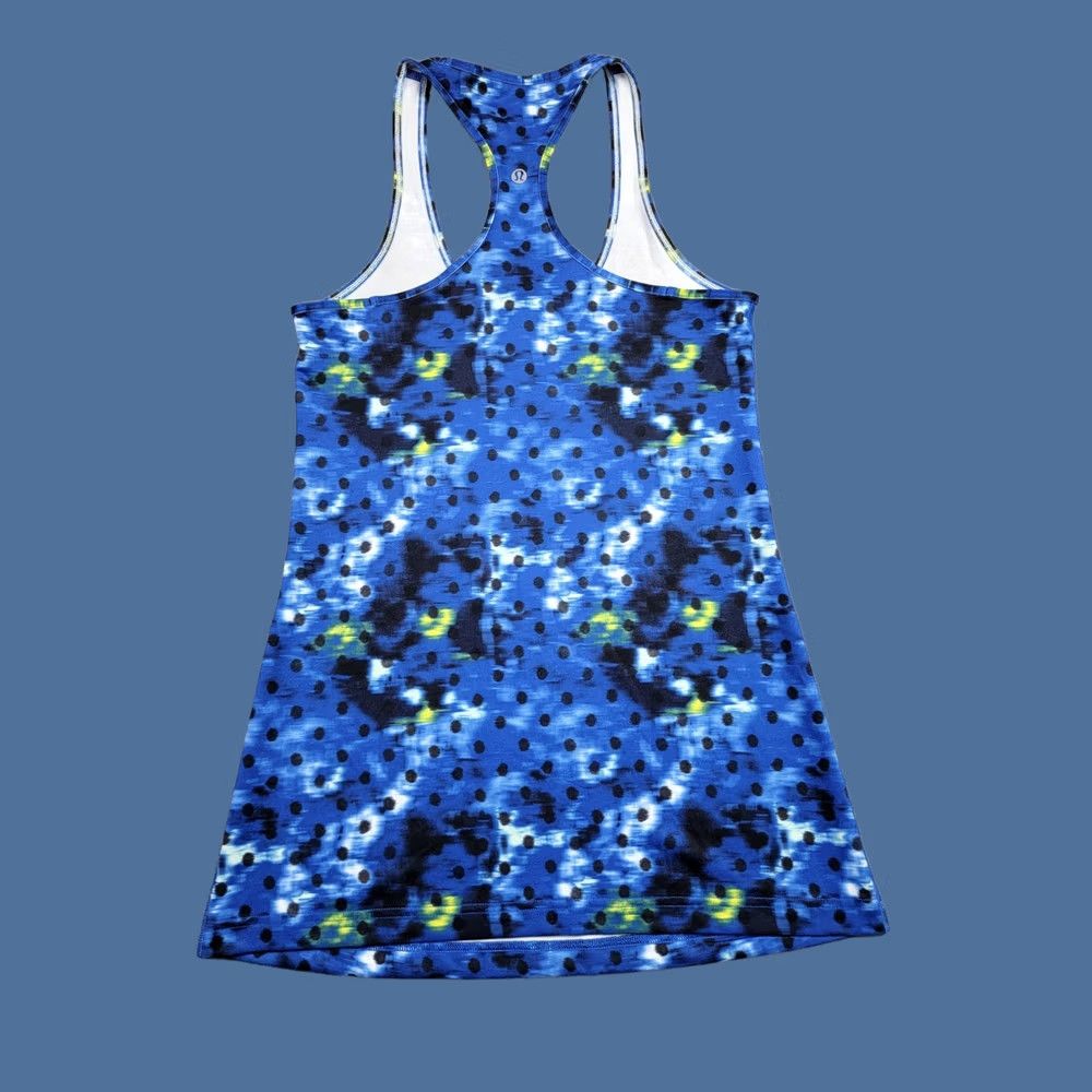Lululemon Lululemon Tank Top Womens Small Blue Racerback Polka Dot Pattern Athletic Gym Shirt Size S / US 4 / IT 40 - 1 Thumbnail