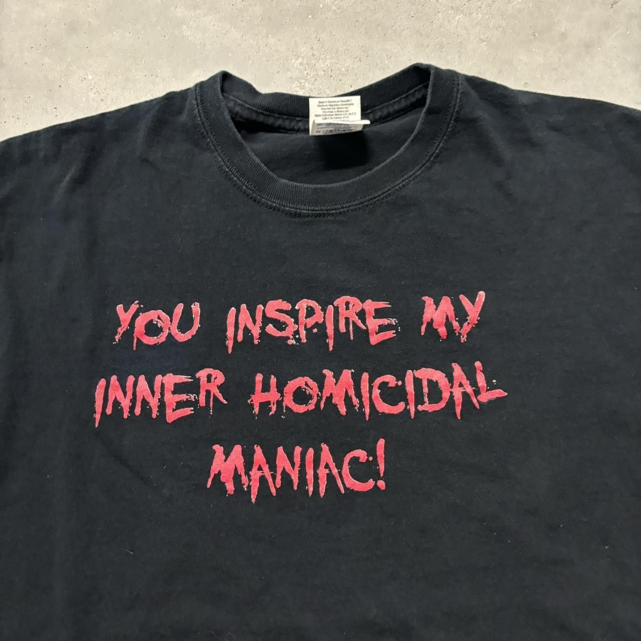 Japanese Brand × Vintage Crazy Vintage Y2K/2000s Funny Quote Horror Grunge Halloween Tee! Size US M / EU 48-50 / 2 - 2 Thumbnail