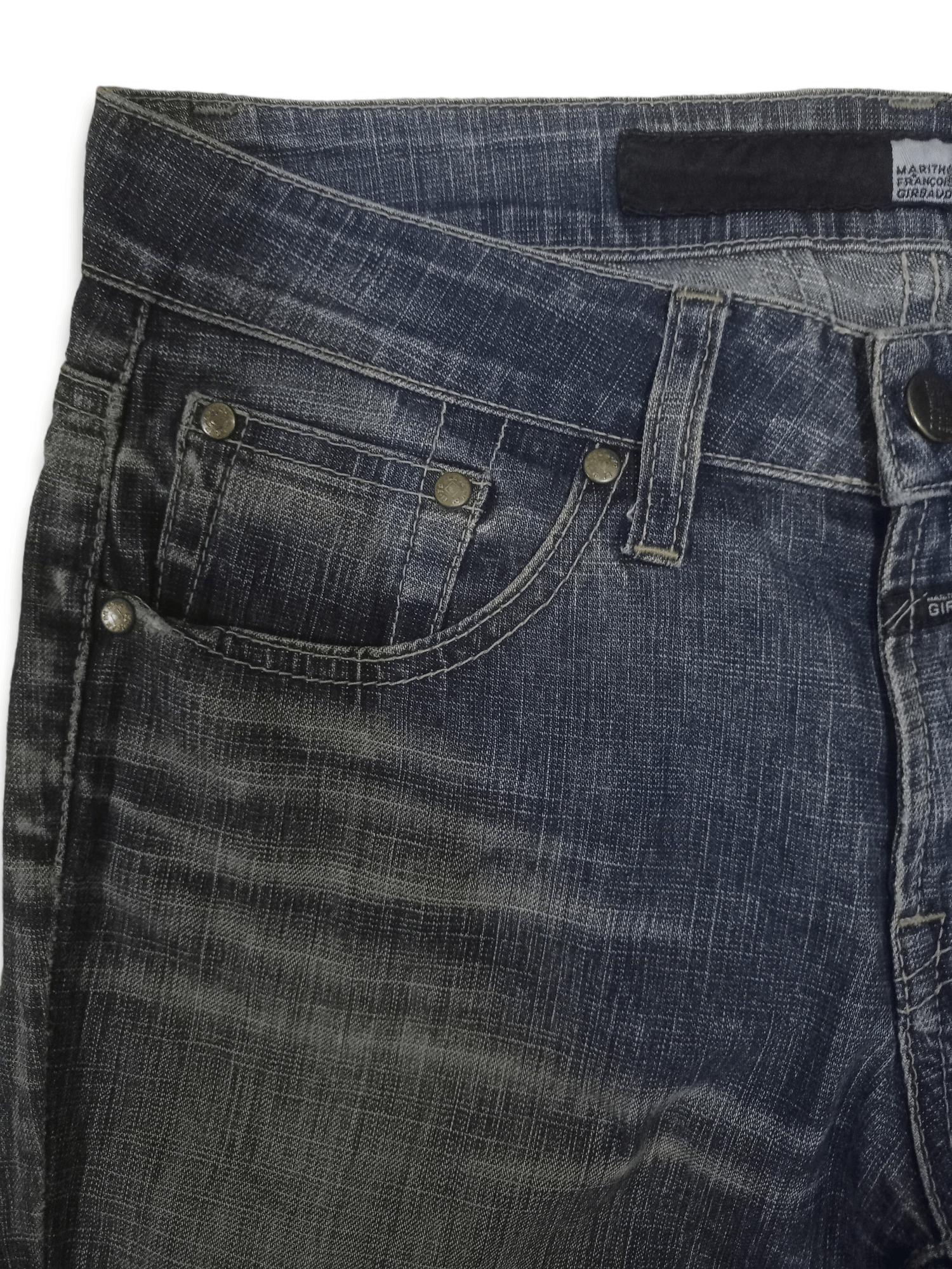 Designer × Marithe + Francois Girbaud Vintage MFG Blue Wash Classic Style Flare Jeans Size US 28 / EU 44 - 4 Thumbnail