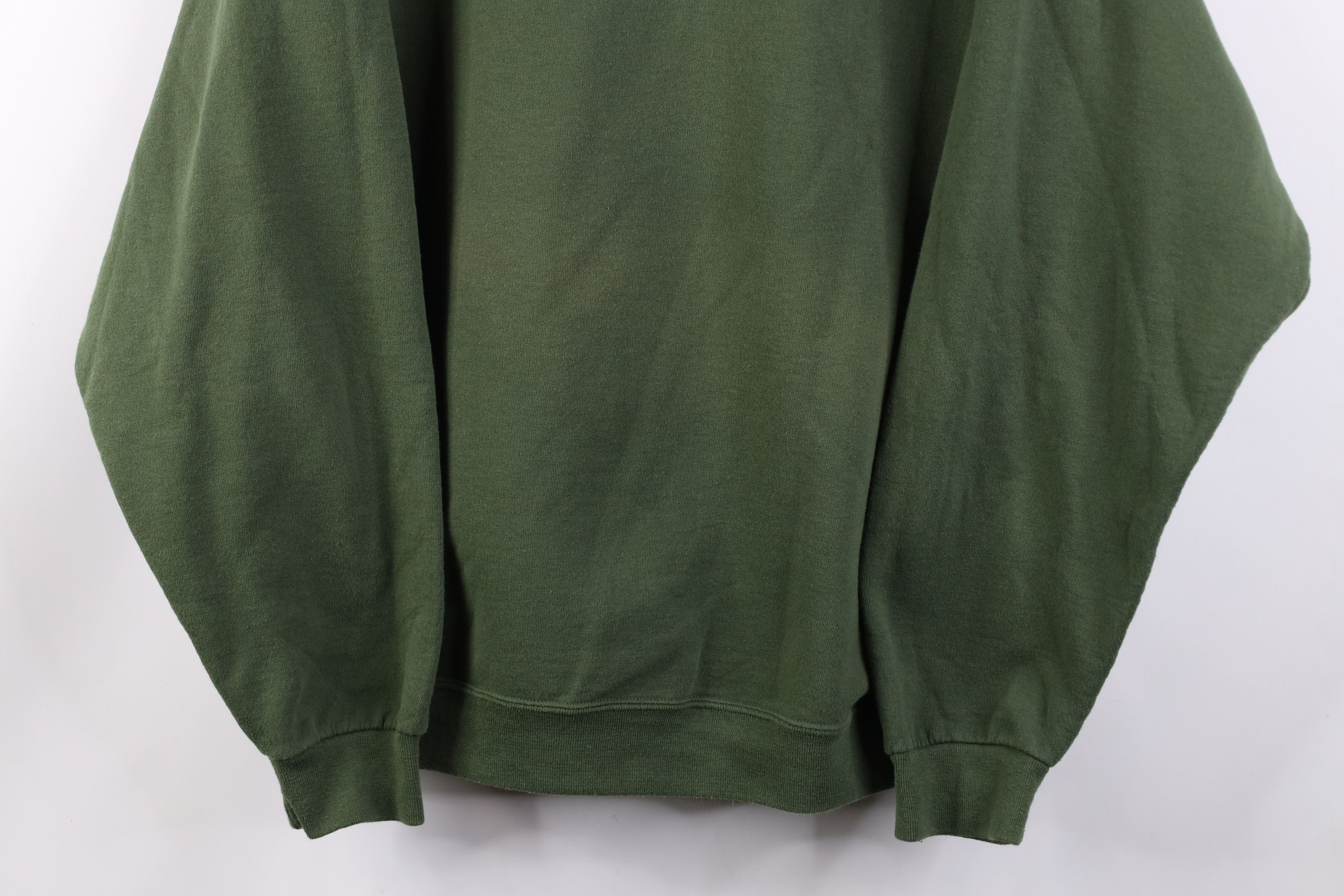 Vintage Vintage 90s Streetwear Faded Blank Crewneck Sweatshirt Green Size US XXL / EU 58 / 5 - 3 Thumbnail