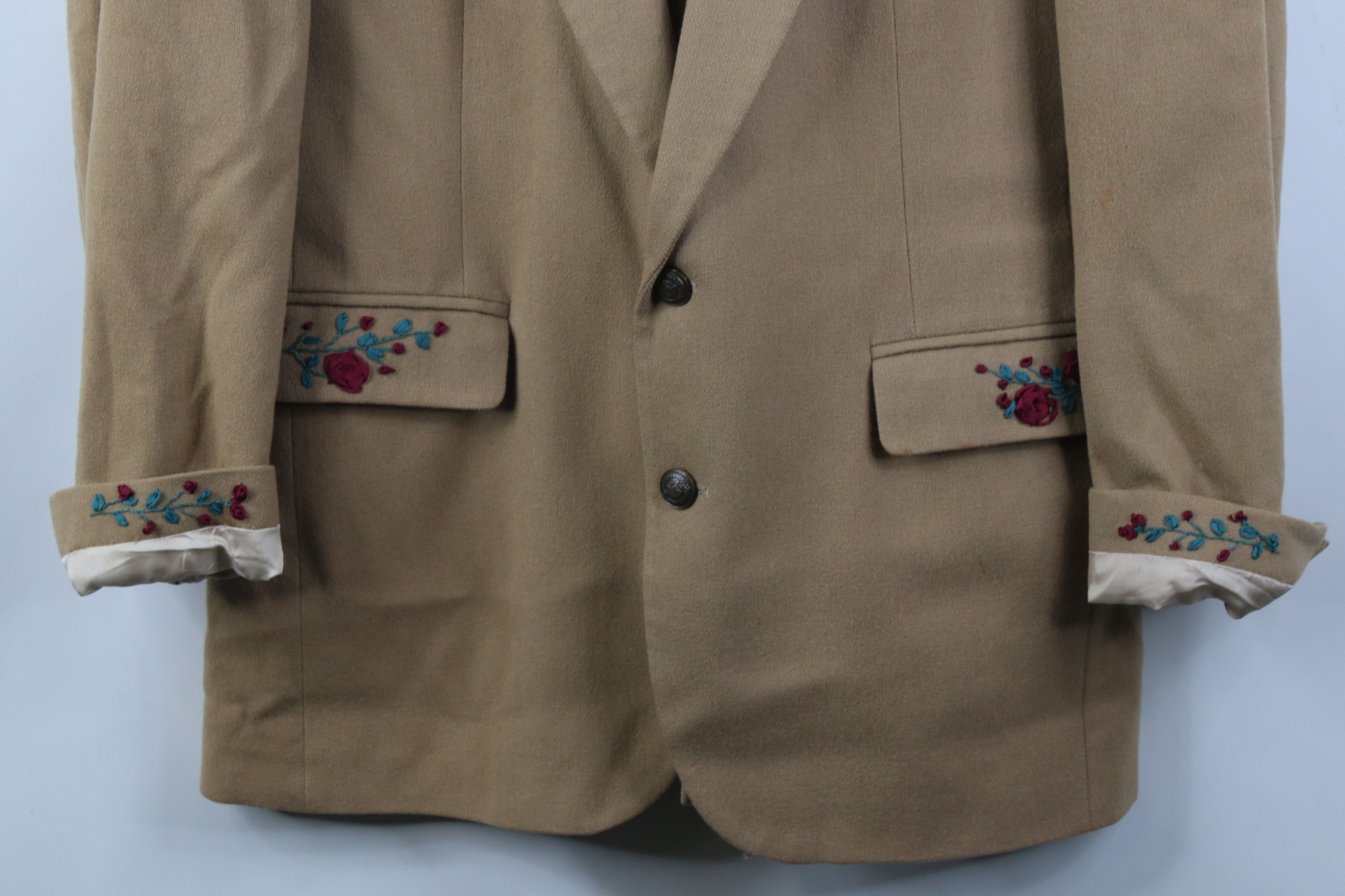 Vintage Vintage 90s Rockabilly Flower Wool Blazer Suit Jacket USA Size US XXL / EU 58 / 5 - 3 Thumbnail