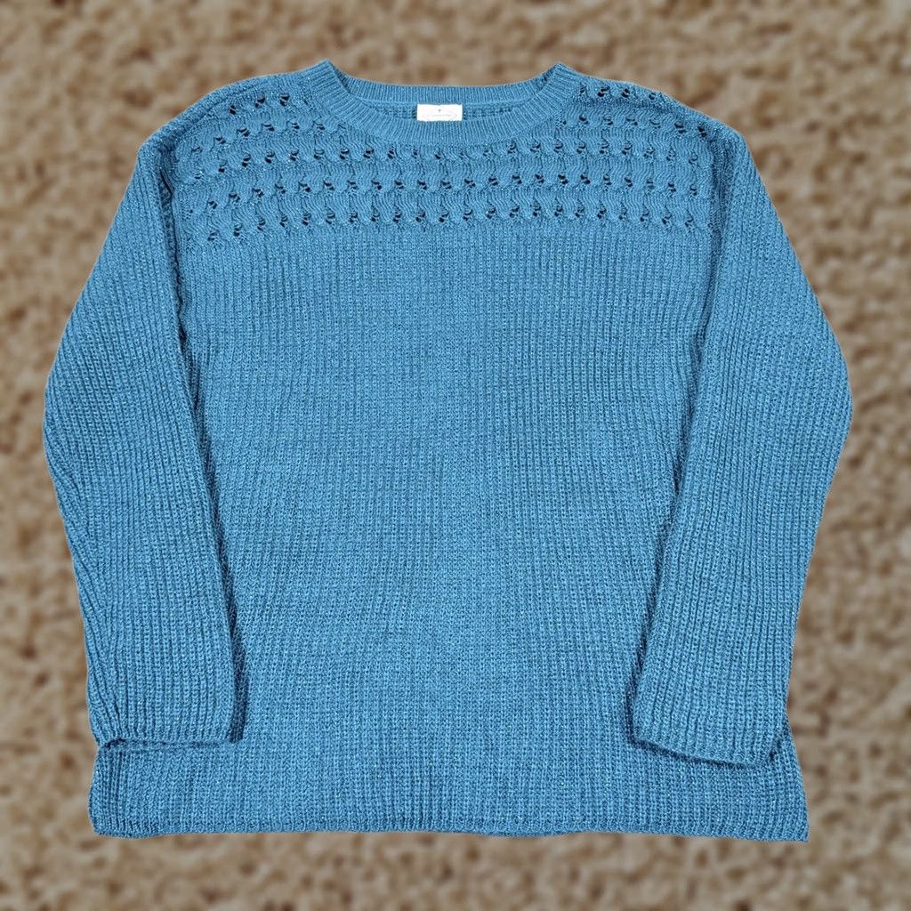 Vintage St. John's Bay Casual Knit Sweater Shirt Women's XL Teal Blue Long Sleeve Knit Pullover Casual Wear 90s Style Mens Womens Size XL / US 12-14 / IT 48-50 - 1 Thumbnail