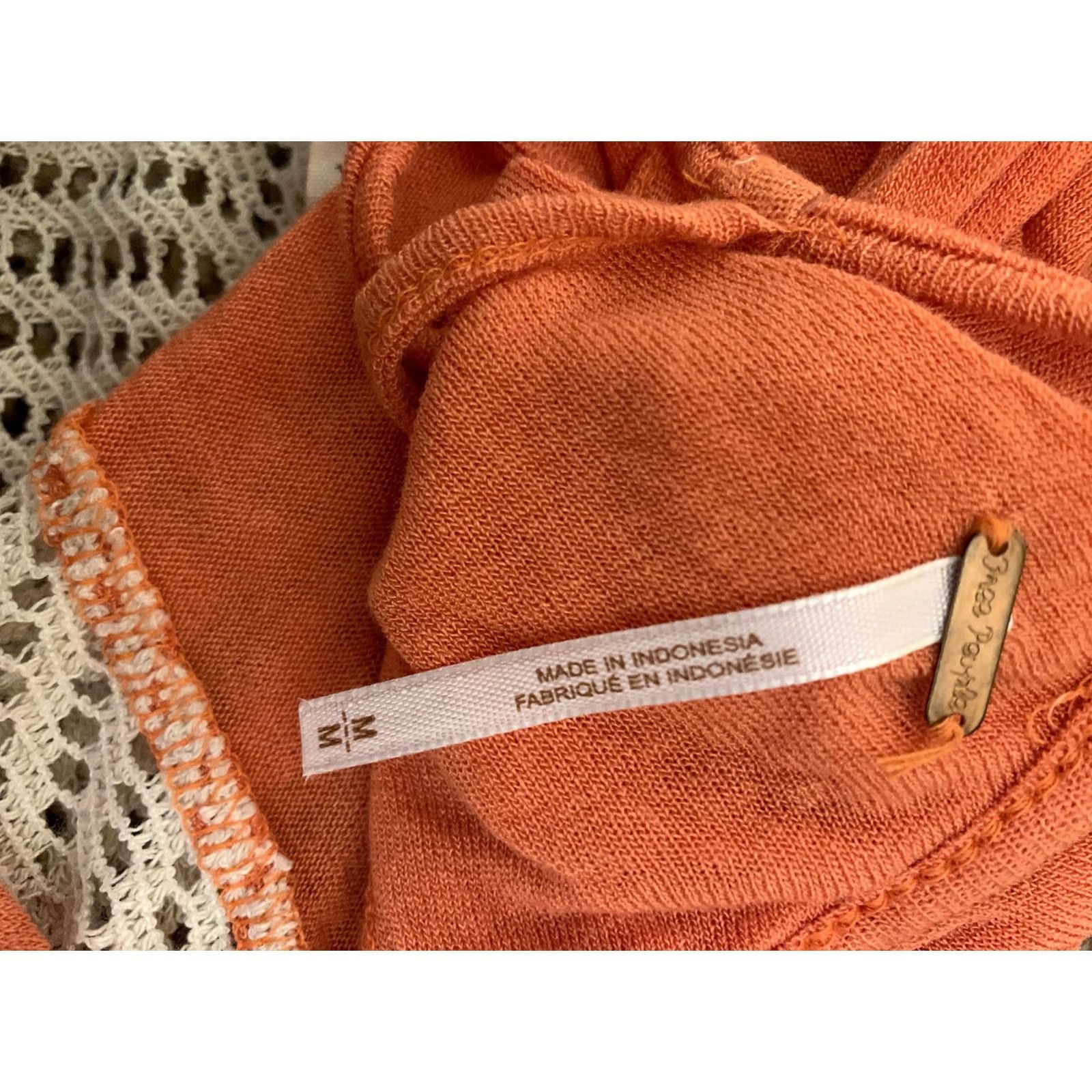 Free People Free People Tank Top Shirt Womens M Orange Lace Spaghetti Strap Sleeveless V-Neck Cropped Casual Knit Lightweight Stretch Size M / US 6-8 / IT 42-44 - 6 Thumbnail