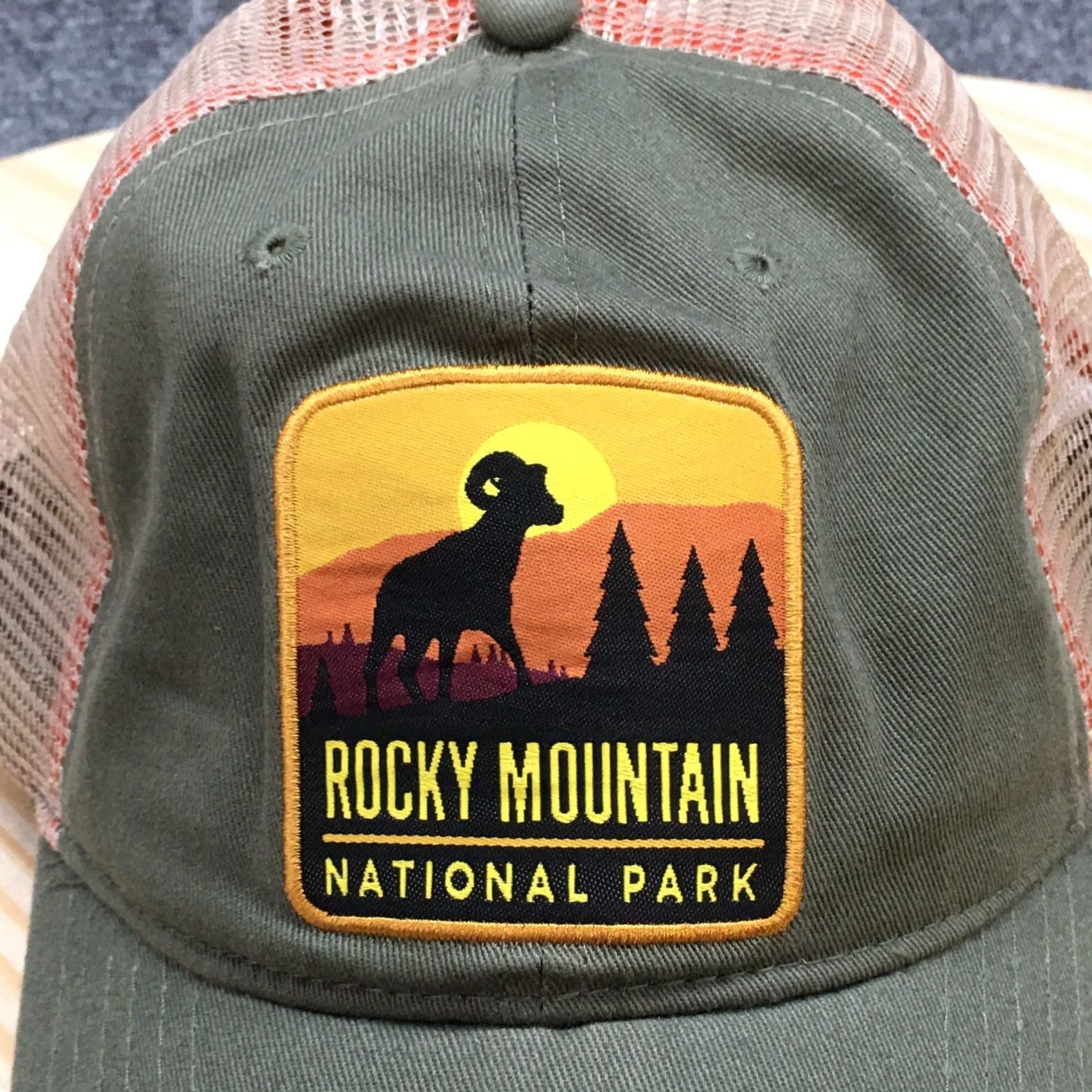 Vintage H3 Headwear Trucker Hat Mens Green OS Adjustable Rocky Mountain National Park Size US M / EU 48-50 / 2 - 3 Thumbnail