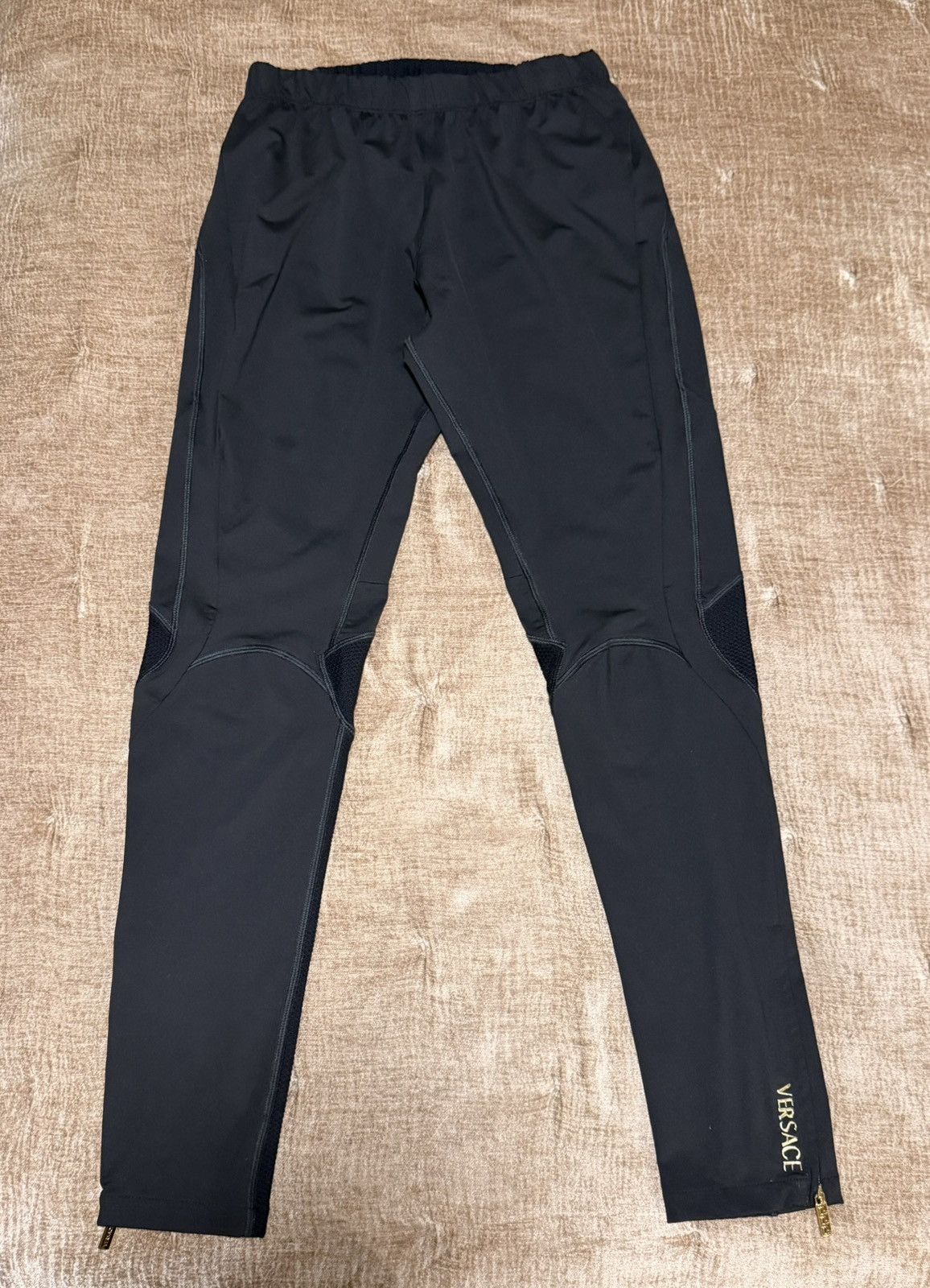 Versace Versace Tech Pants Black Mesh Panel Zip Made in Italy L Size US 34 / EU 50 - 1 Thumbnail