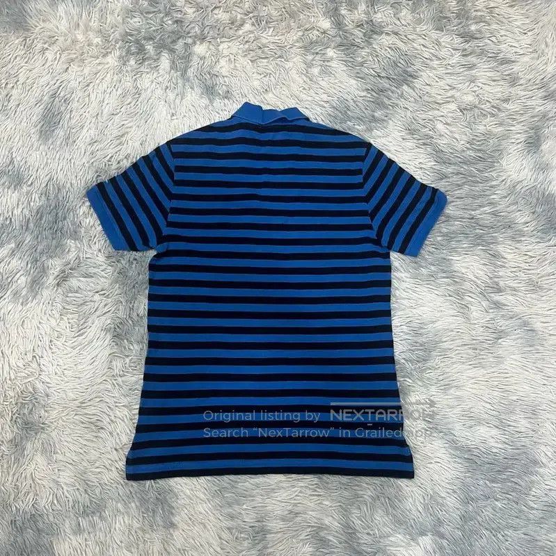 Burberry Striped Blue Cotton Men's Polo Shirt.