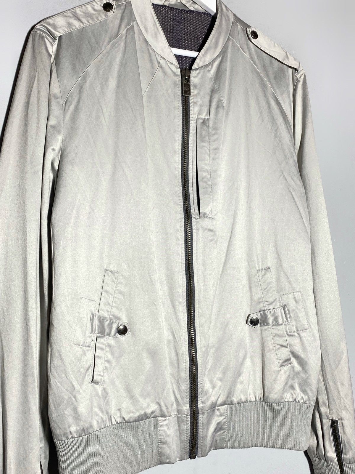 Allsaints All Saints A/W 2007 Silver Channel Bomber Jacket Size US L / EU 52-54 / 3 - 3 Thumbnail
