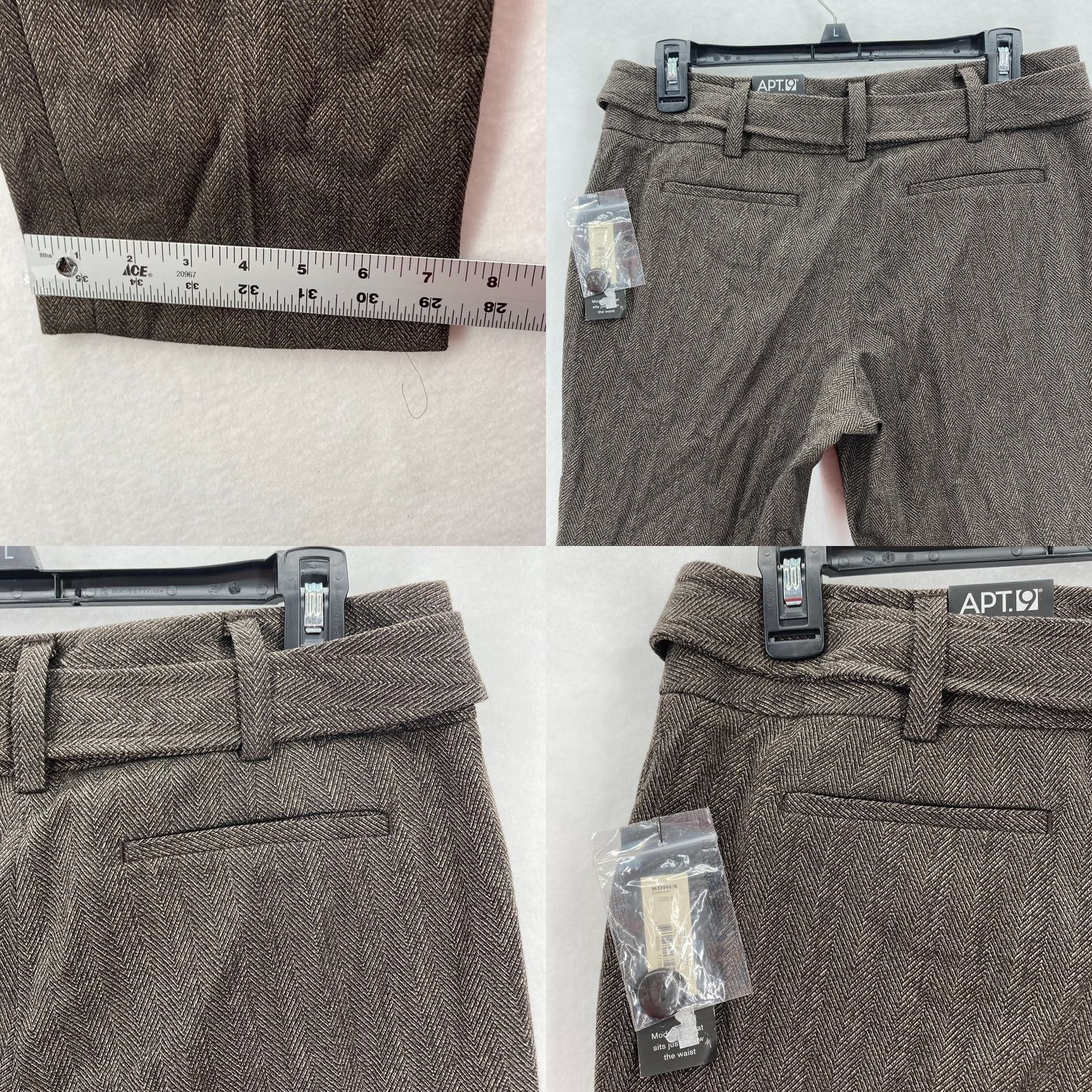 Apt. 9 Apt. 9 Maxwell Dress Pants Women's 6 Straight Leg Brown Stretch Fabric Mid Rise Size 24" / US 00 / IT 34 - 8 Thumbnail
