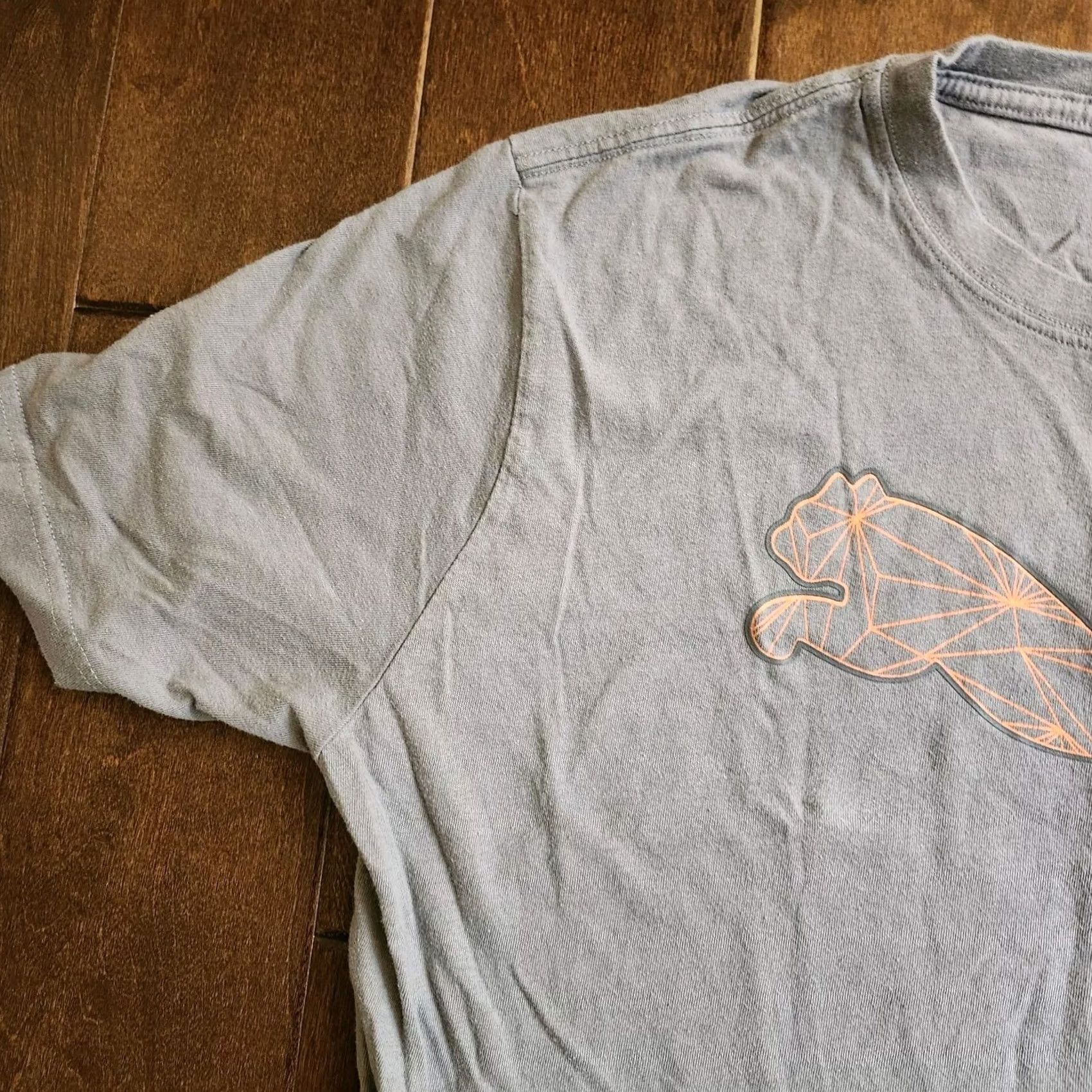 Puma PUMA Men Gray Logo Short Sleeve T-shirt - Size L/M Crew Neck, Regular Fit, Solid, 100% Cotton, Men’s Shirt, Gray, Logo, Guatemala Size US L / EU 52-54 / 3 - 3 Thumbnail