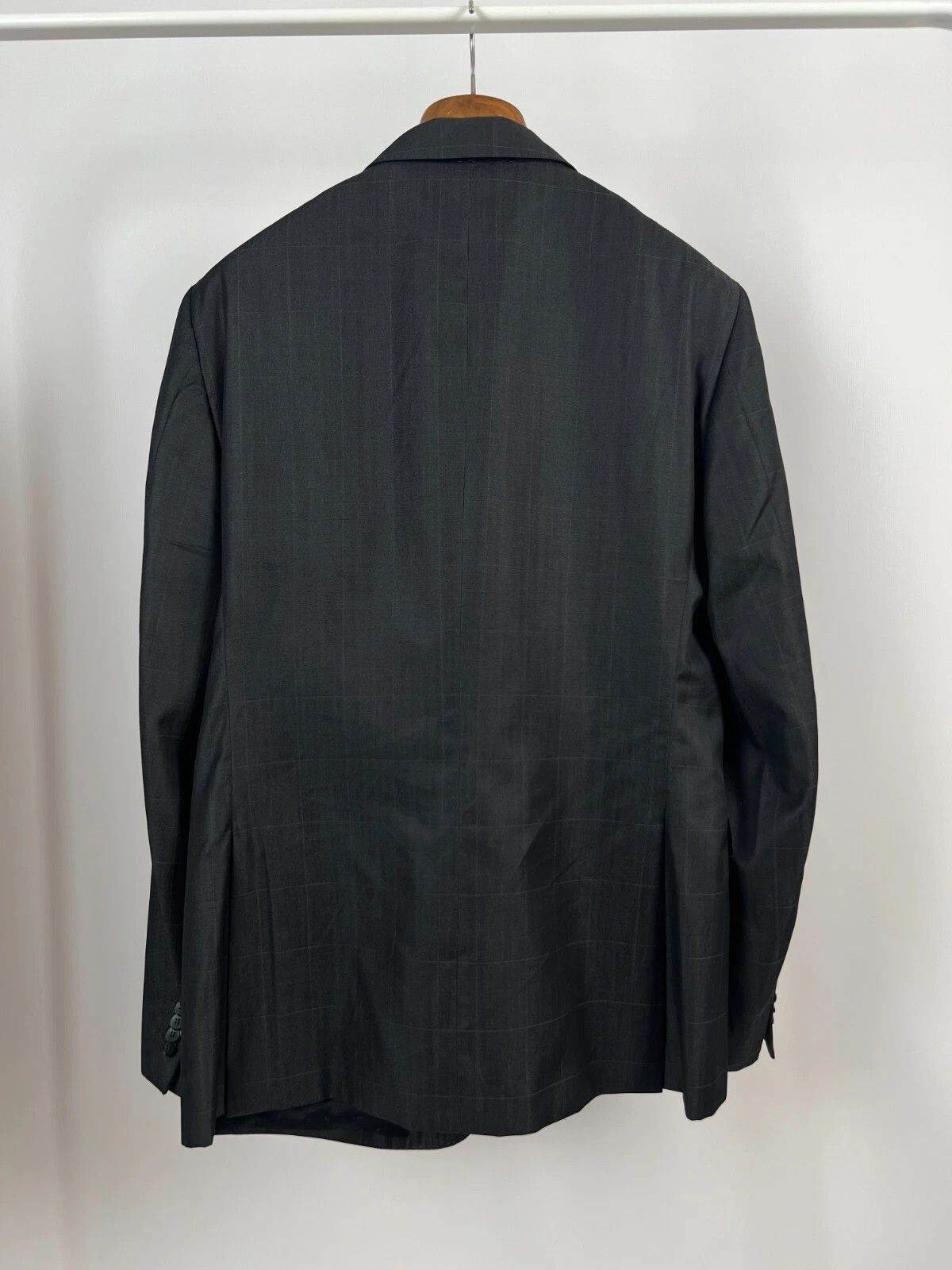 Pal Zileri Pal Zileri Lab Grey Check Wool Slim Fit Italian Suit Blazer Size 42R - 9 Thumbnail