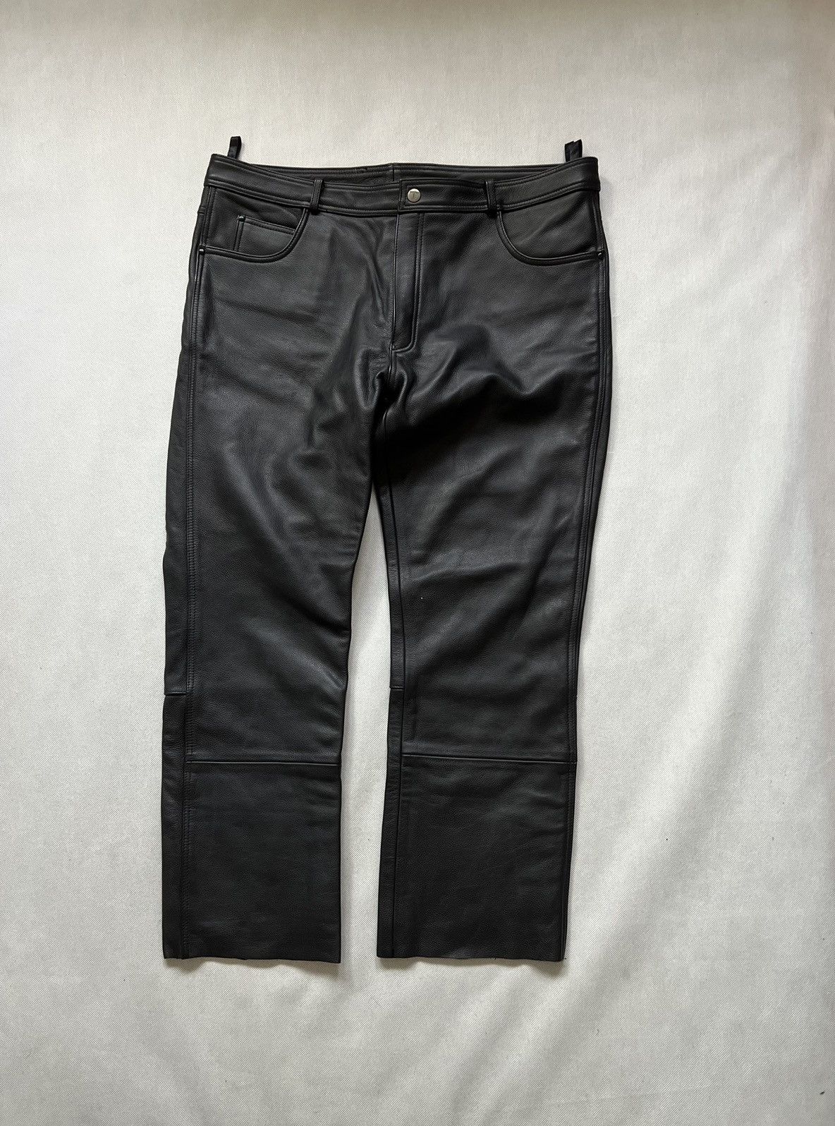 Genuine Leather × Leather × Vintage Heavy Genuine Leather Pants Highway Vintage Black Size US 36 / EU 52 - 2 Thumbnail