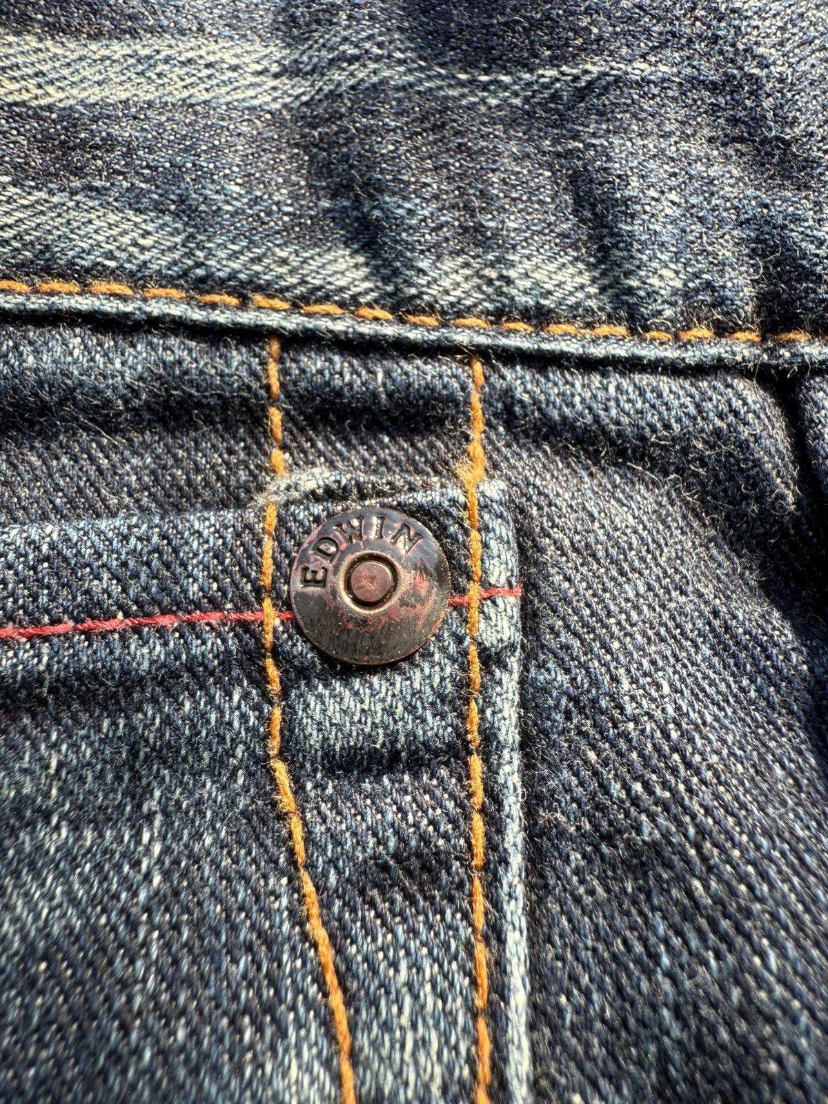 Edwin × Vintage 90’s EDWIN 503 JAPANESE BRAND POCKET LOGORETRO SALVEGE DENIM Size US 32 / EU 48 - 14 Thumbnail