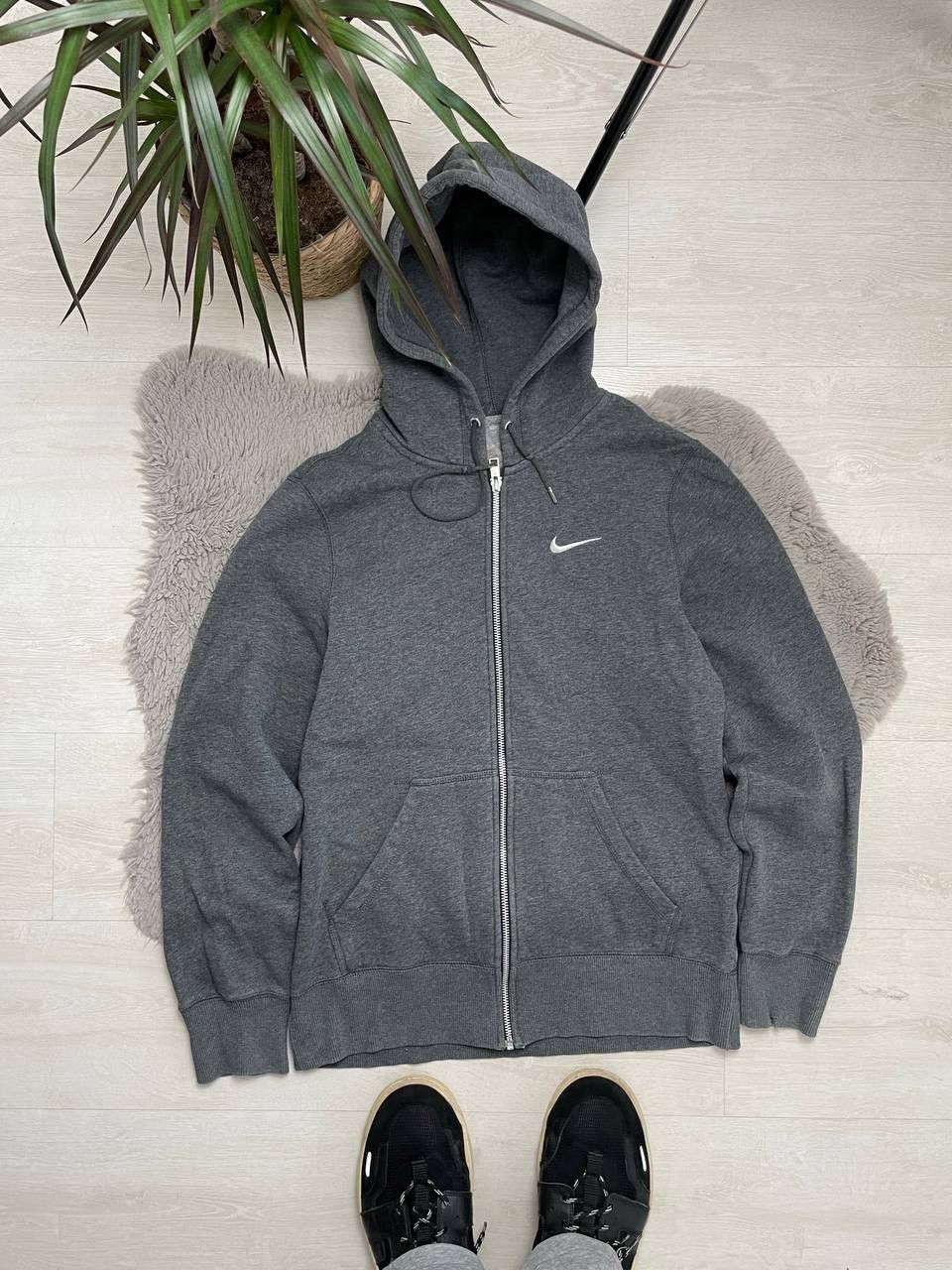 Nike × Vintage Nike Vintage Boxy Hooded Oversized Center Swoosh Y2k Size US S / EU 44-46 / 1 - 1 Thumbnail