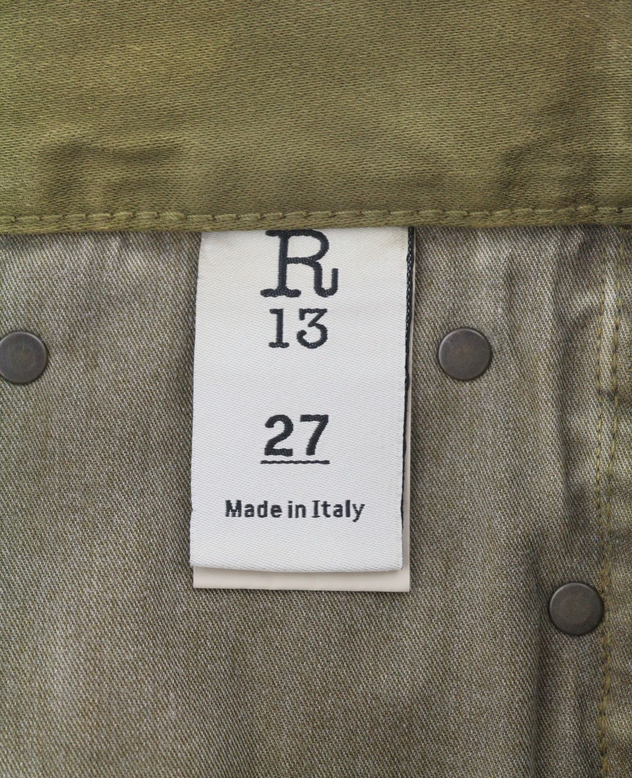R13 BOYFRIEND 27 Olive Moleskin RRP790 87210 Size 27" / US 4 / IT 40 - 8 Thumbnail
