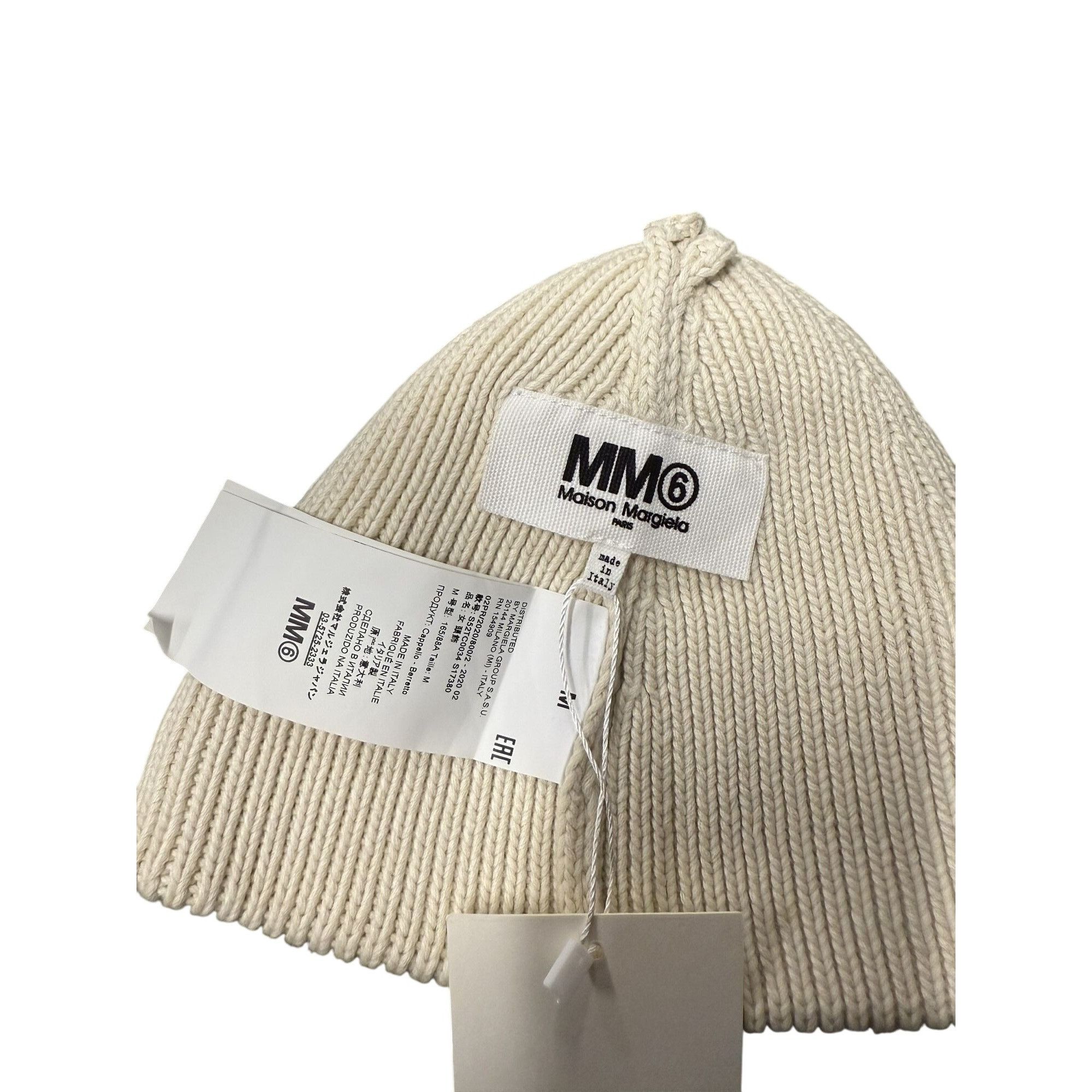 MM6 Maison Margiela MM6 Ribbed Knit Beanie With Embroidered "6" Size ONE SIZE - 6 Thumbnail