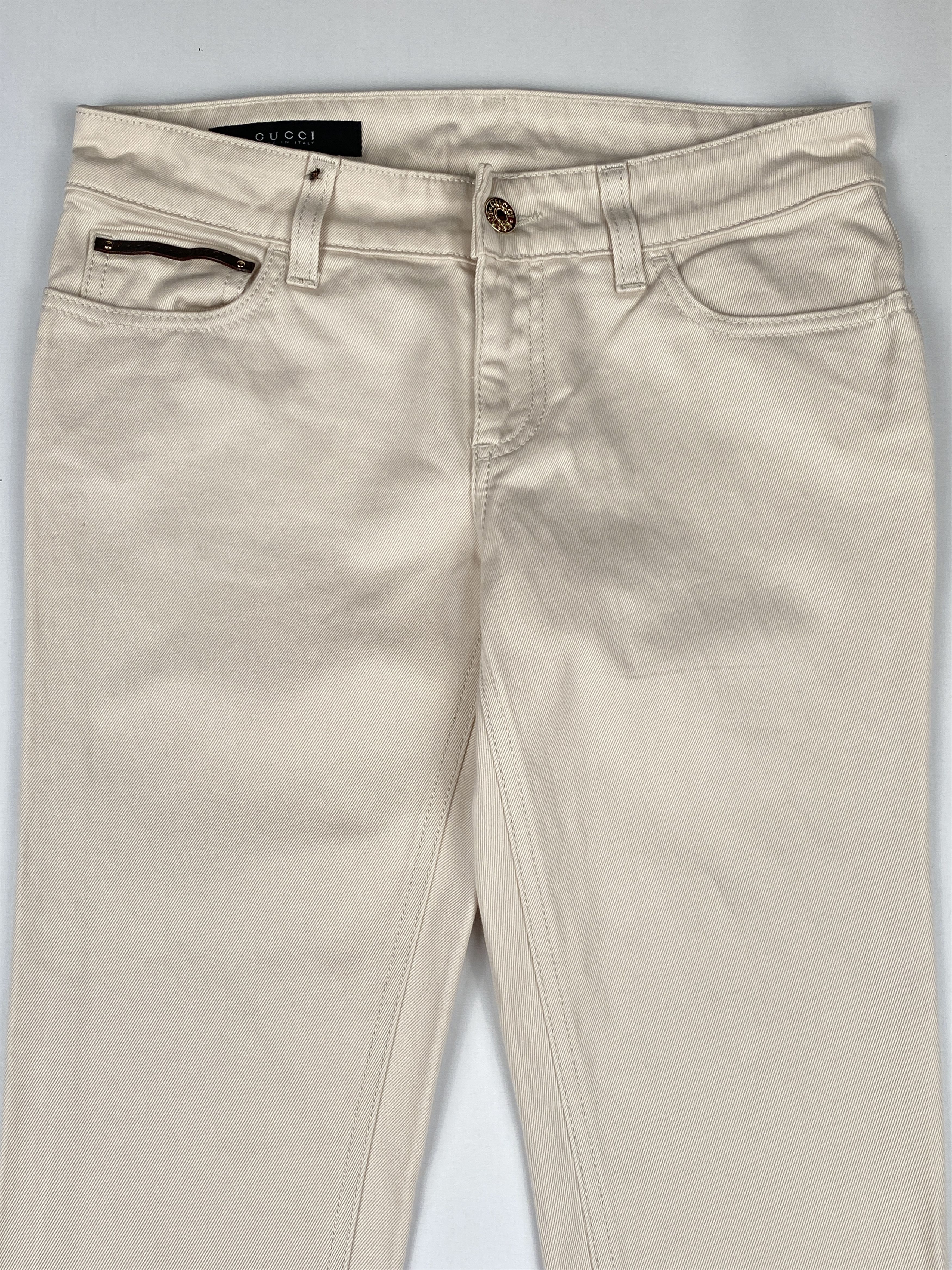 Gucci Embroidered Heart Crest Denim Pants Size 25" / US 0 / IT 36 - 3 Thumbnail