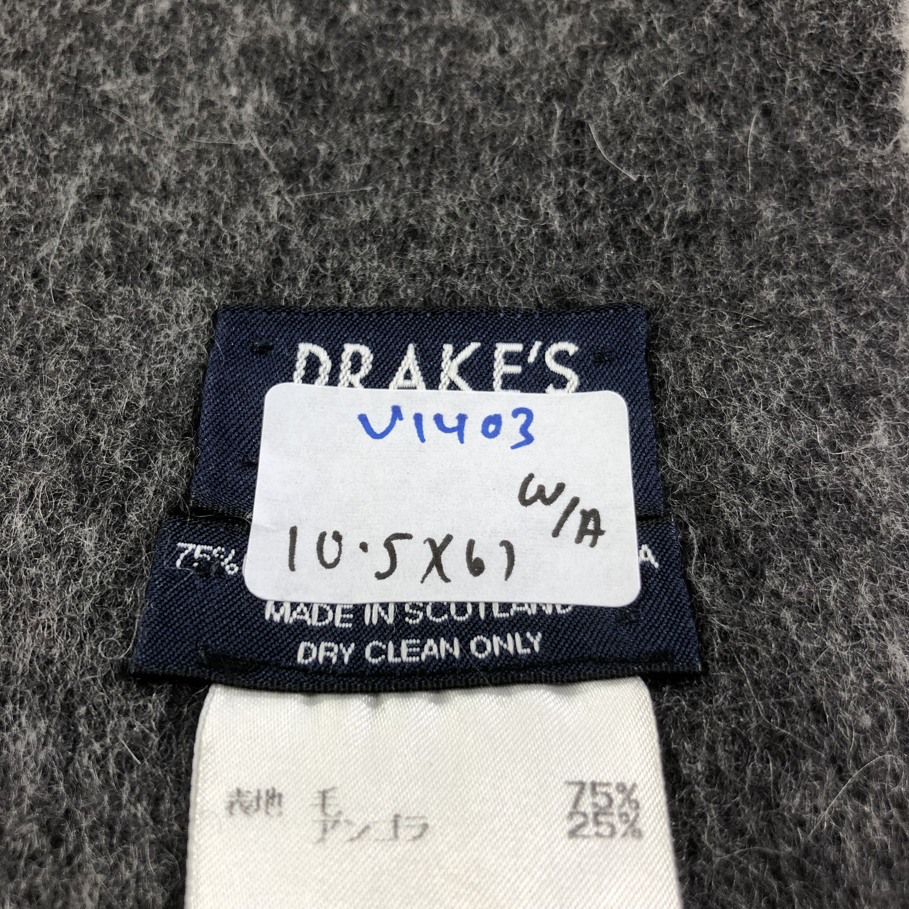 Drake's Drake's X Barneys New York Grey Wool Scarf Muffler V1403 Size ONE SIZE - 6 Thumbnail