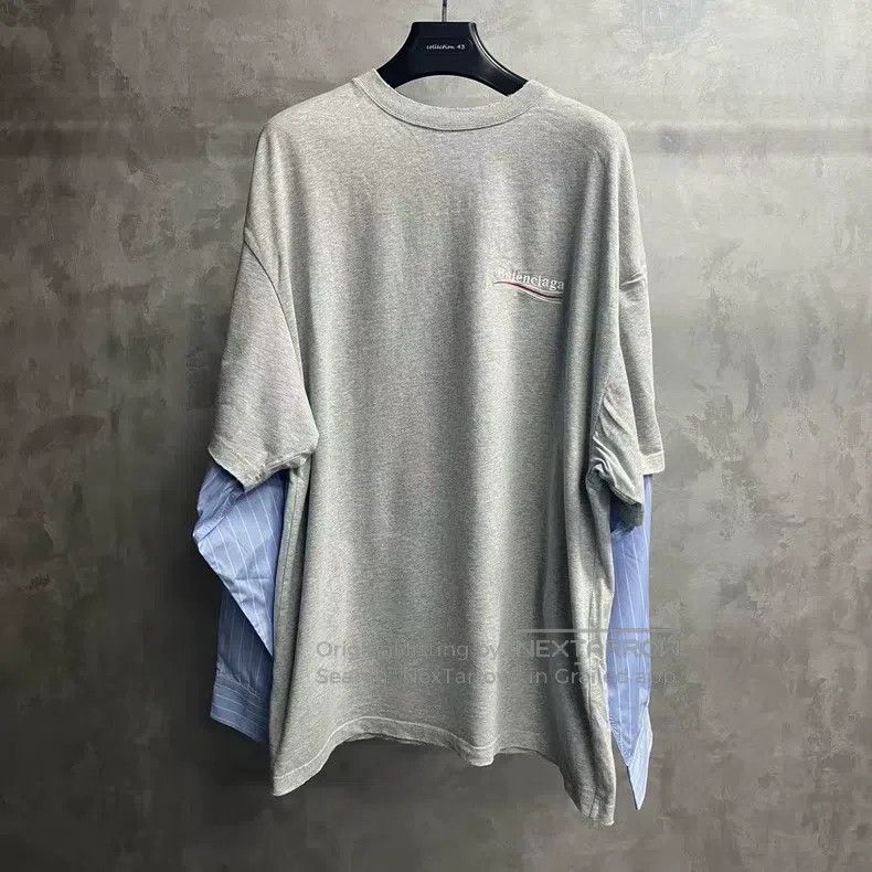 Balenciaga Gray Cola Casual Two-Piece Round Neck Long Slee
