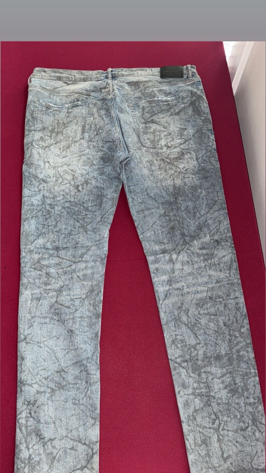 Purple Brand Purple Brand Marble Wash Jeans Distressed Light Blue Denim Size US 38 / EU 54 - 2 Thumbnail