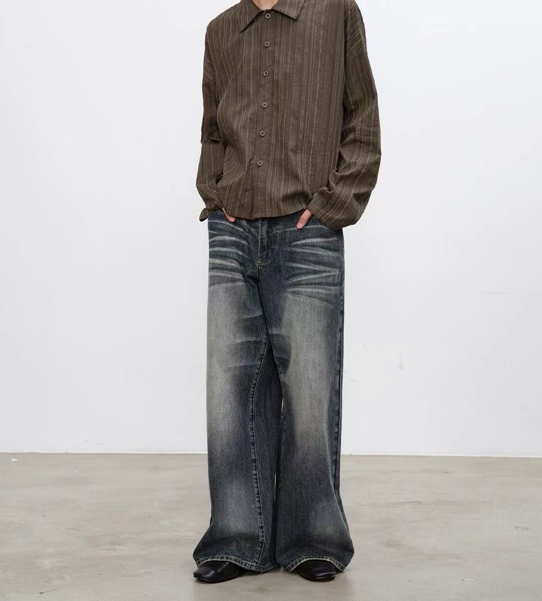 Jean American retro men's loose wide-leg scimitar jeans Size US 32 / EU 48 - 2 Thumbnail