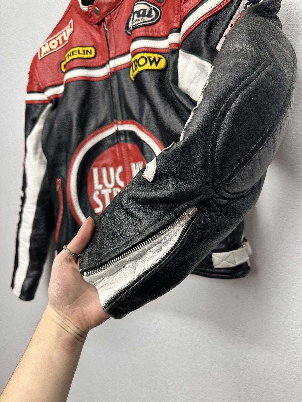 Marlboro Vintage Lucky Strike Red bull F-1 Moto Leather Biker Jacket Size US M / EU 48-50 / 2 - 5 Thumbnail
