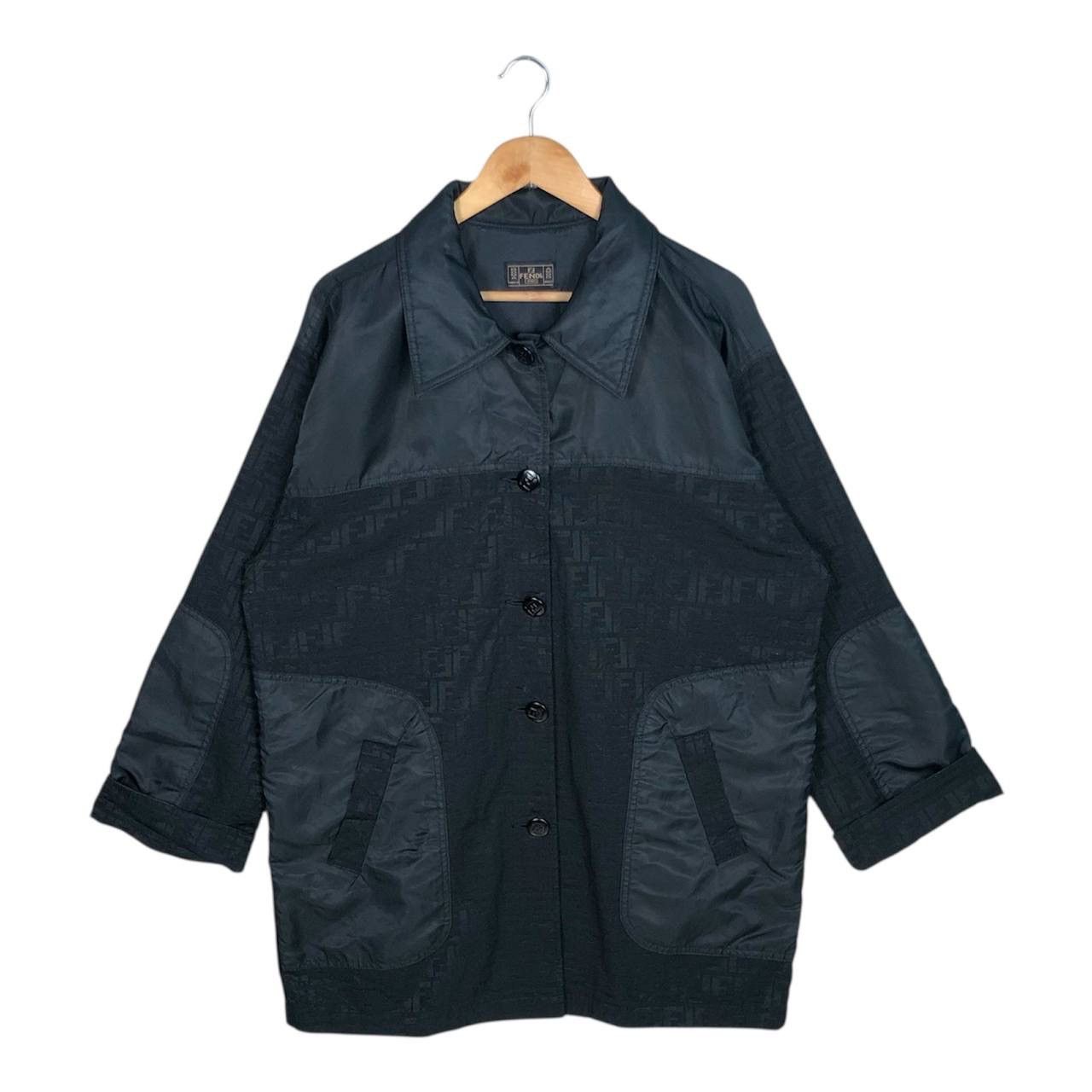 Vintage Fendi Roma Amor Zucca Monogram Jacket Black