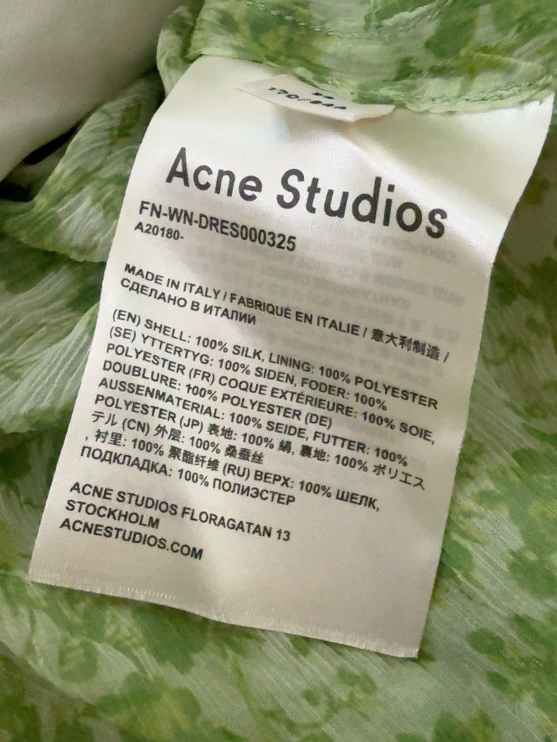 Acne Studios Acne Studios size:36 Green floral print dress Size M / US 6-8 / IT 42-44 - 7 Thumbnail